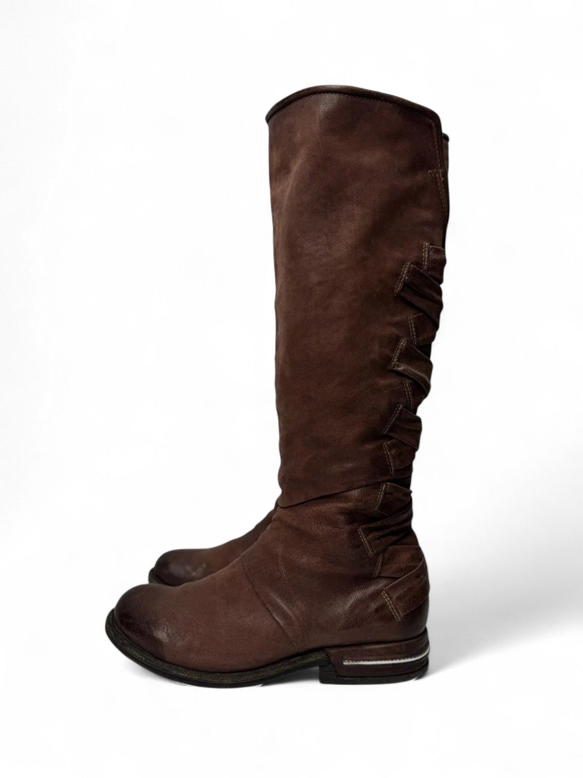 A.S.98 A.S.98 Red Leather Tall Boots Italy Avantgarde Style Size US 9 / IT 39 - 5 Thumbnail