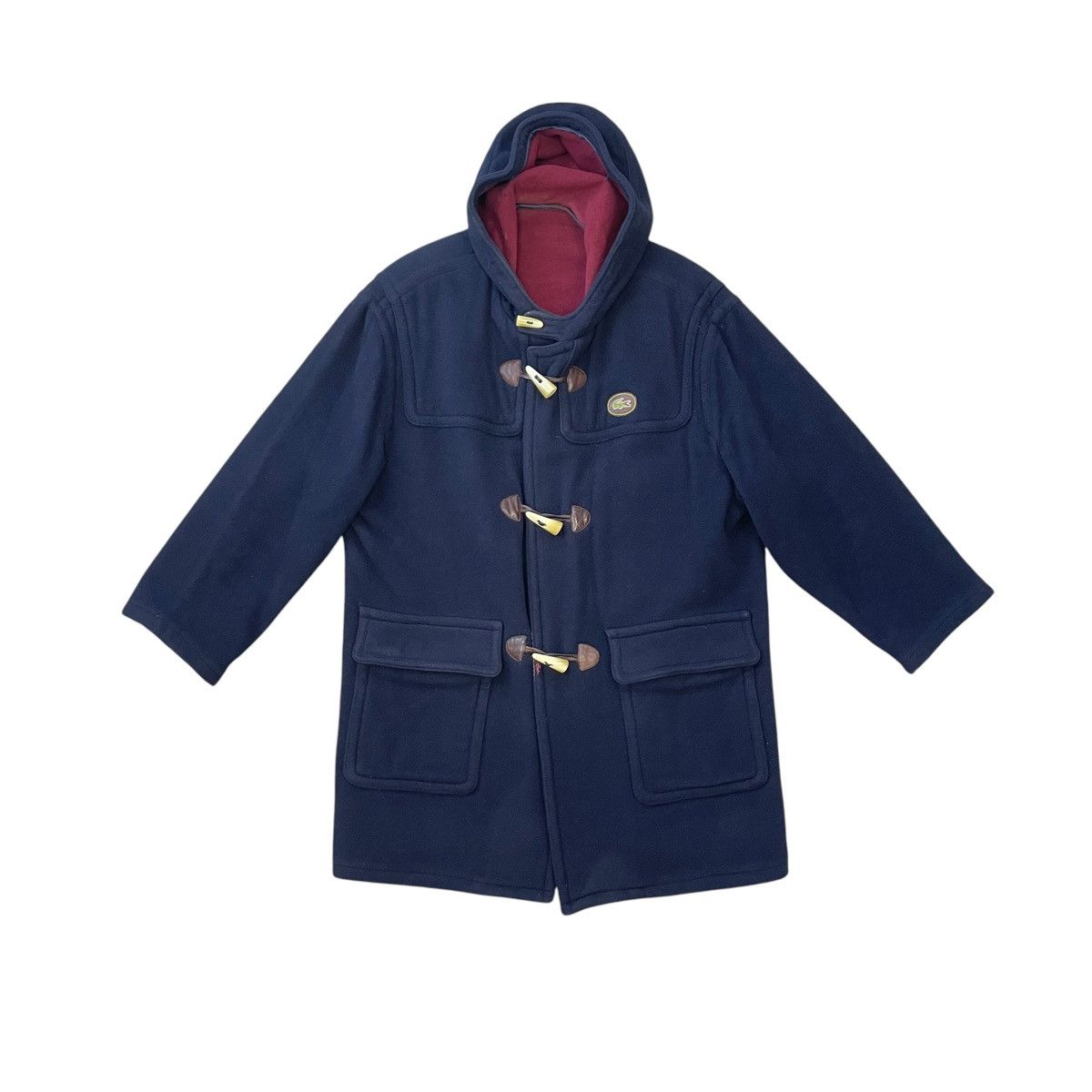 Lacoste × Vintage Vintage Lacoste Wool Hooded Coat Size L Size US L / EU 52-54 / 3 - 1 Thumbnail