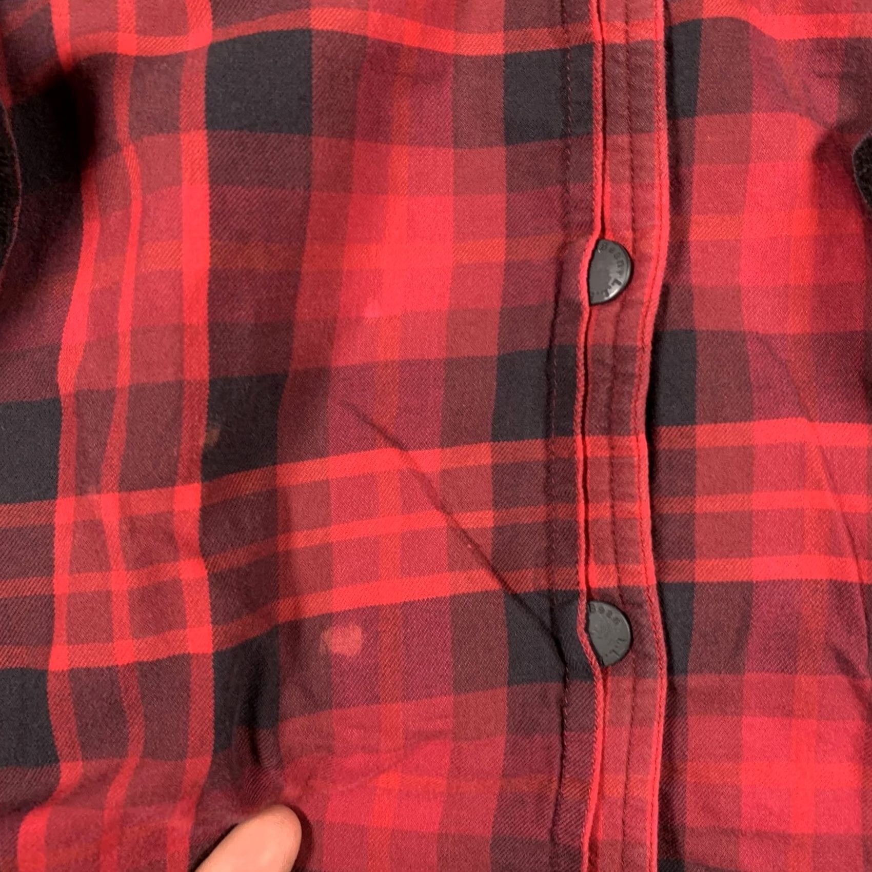 Vintage LL Bean Jacket Mens Medium Red Plaid Fleece Lined Snap Front Outdoor Workwear Size US M / EU 48-50 / 2 - 4 Thumbnail