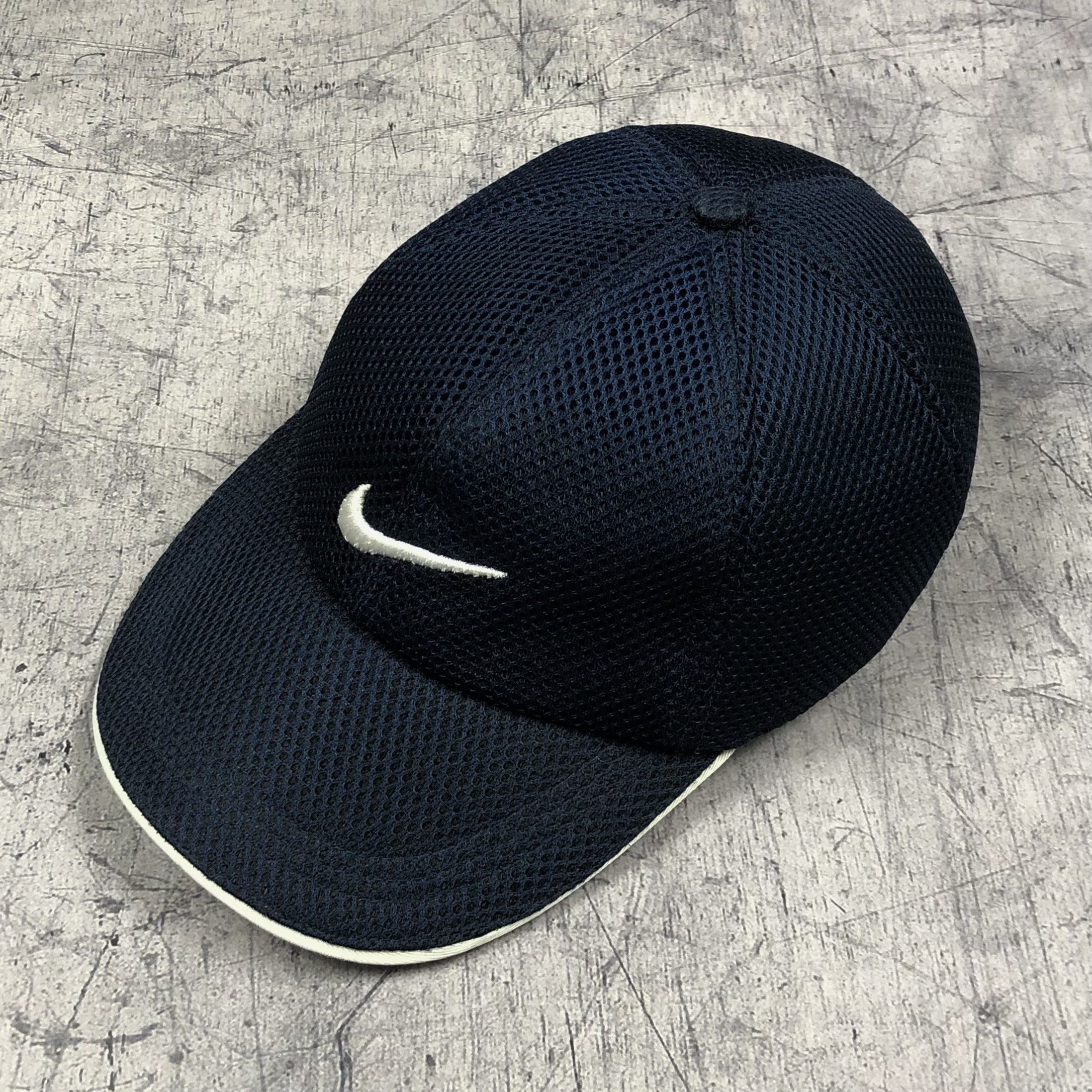 Nike 90s Vintage Nike Swoosh Mesh Cap Size ONE SIZE - 2 Thumbnail