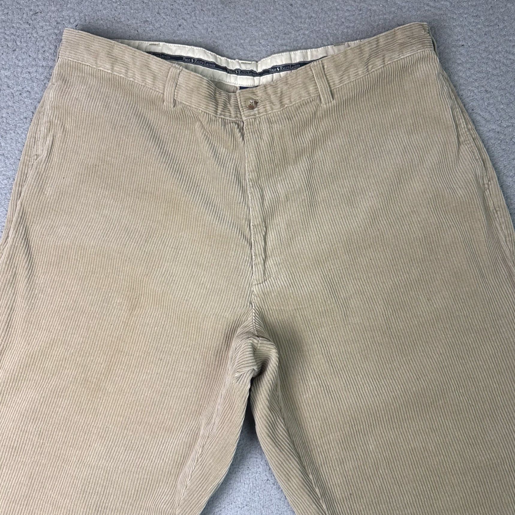 Polo Ralph Lauren VINTAGE Polo Ralph Lauren Corduroy Pants Beig﻿e 40x32 Regular Wide Leg Mens Polo Ralph Lauren Pants Size US L / EU 52-54 / 3 - 3 Thumbnail