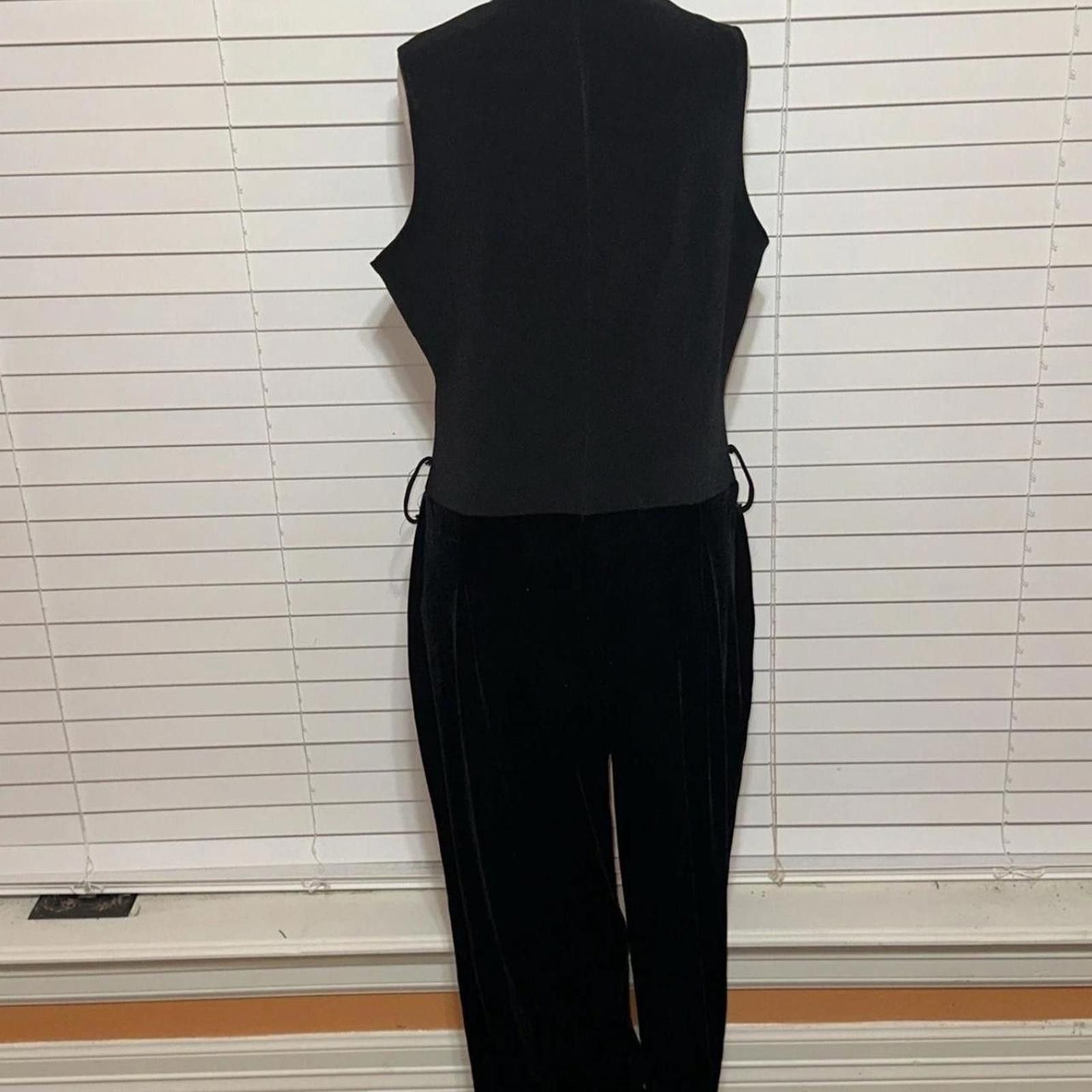 Other Black velvet jumpsuit with side tie detail #velvetjumpsuit Size 40" / US 18 - 4 Thumbnail