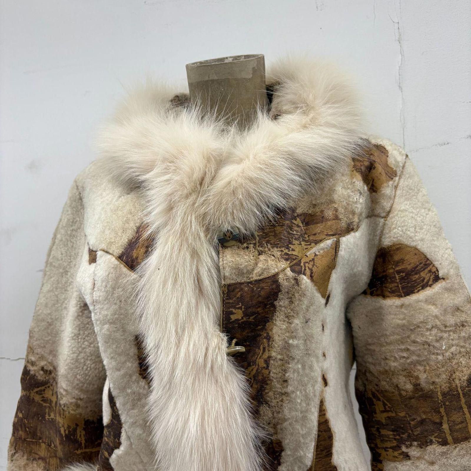 Other Vintage Y2K Patchwork Suede & Fox Fur "Penny Lane" Jacket Size S / US 4 / IT 40 - 3 Thumbnail