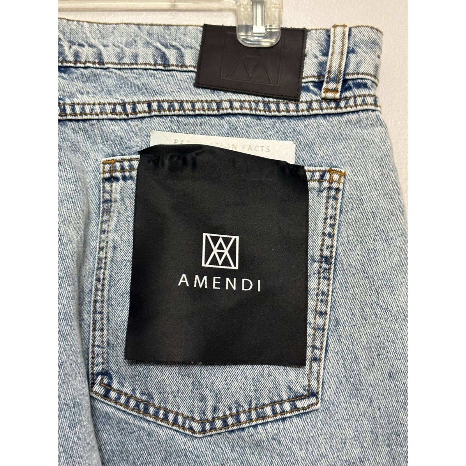 Other Amendi Straight Jeans Denim Distressed Blue Acid Wash M 36W Size US 36 / EU 52 - 7 Thumbnail