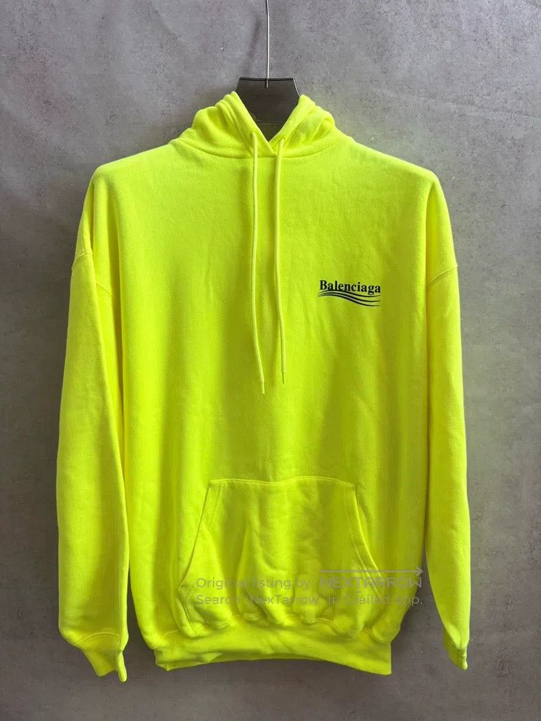 Balenciaga Balenciaga Coke Letter Logo Hooded Sweatshirt Fluorescent Size US XS / EU 42 / 0 - 3 Thumbnail