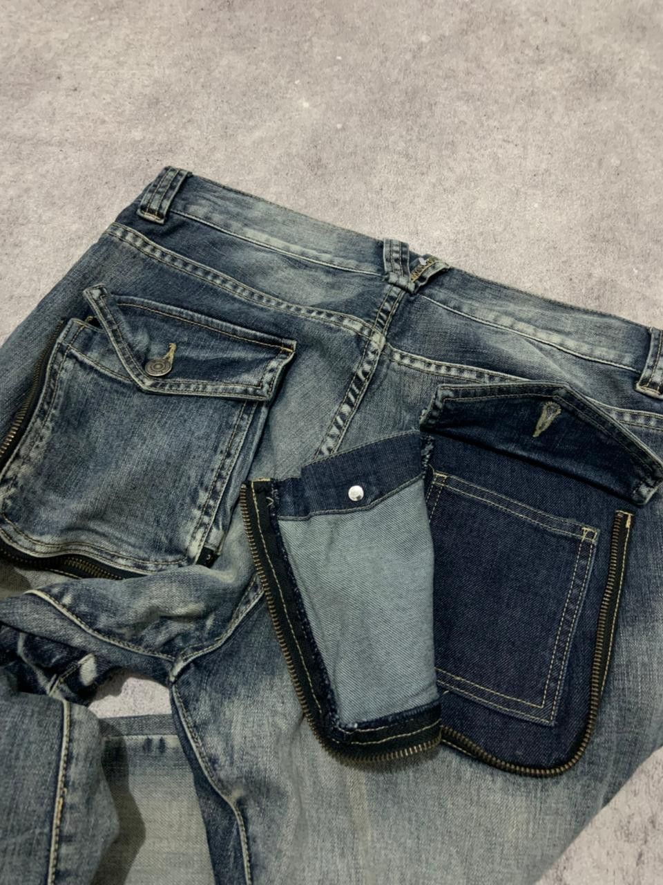 Japanese Brand PPFM Tactical Multipocket Bondage Curve Denim Jeans Size US 32 / EU 48 - 7 Thumbnail