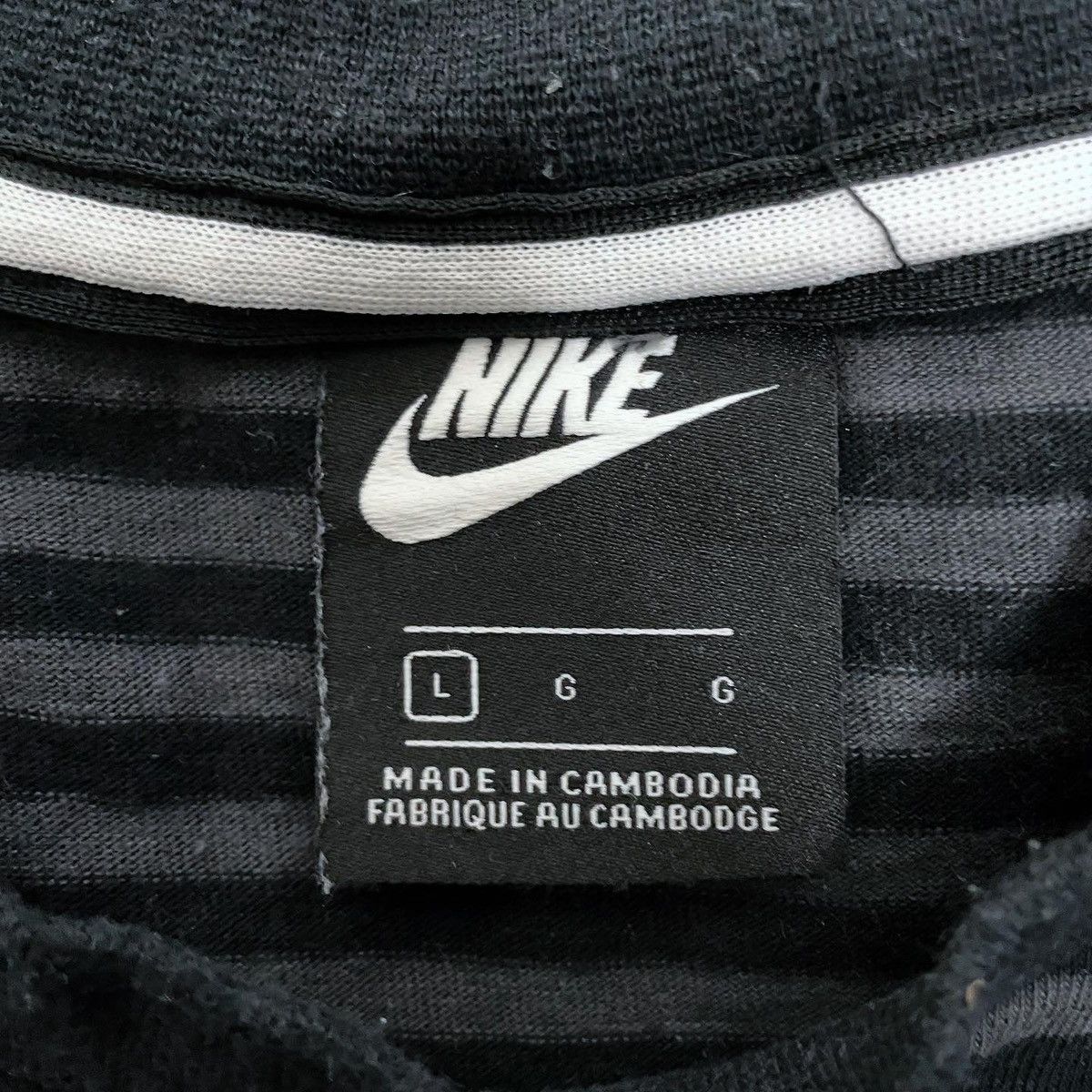 Nike Black Nike Swoosh Striped Polo Tee t-shirt long sleeve Size US L / EU 52-54 / 3 - 3 Thumbnail