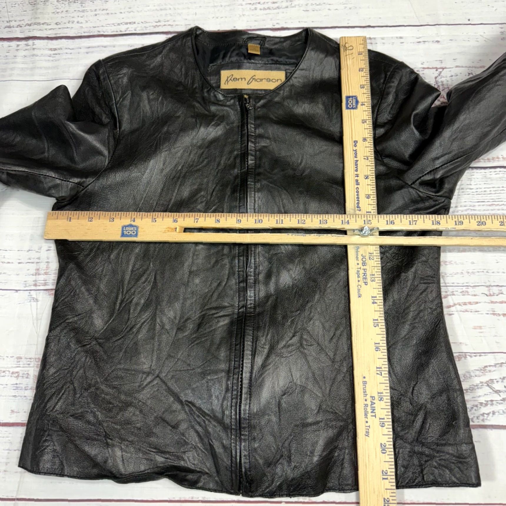 Vintage Rem Garson Womens Black Leather Jacket Size M Zip Front Lined Size M / US 6-8 / IT 42-44 - 2 Thumbnail