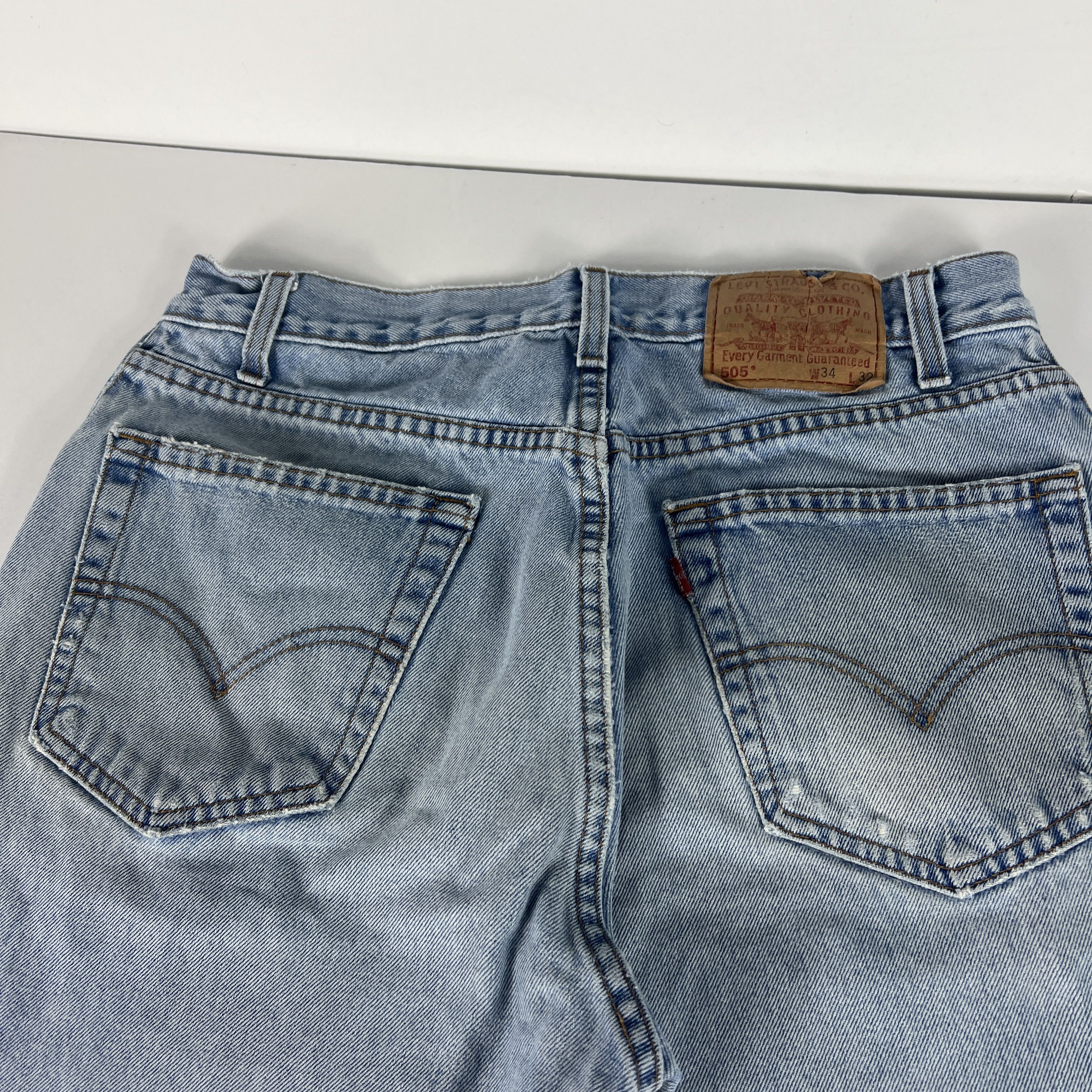 Levi's × Vintage Y2K Levi's Jeans 505 Straight Blue Faded Grunge Cotton Denim Size US 33 - 17 Thumbnail