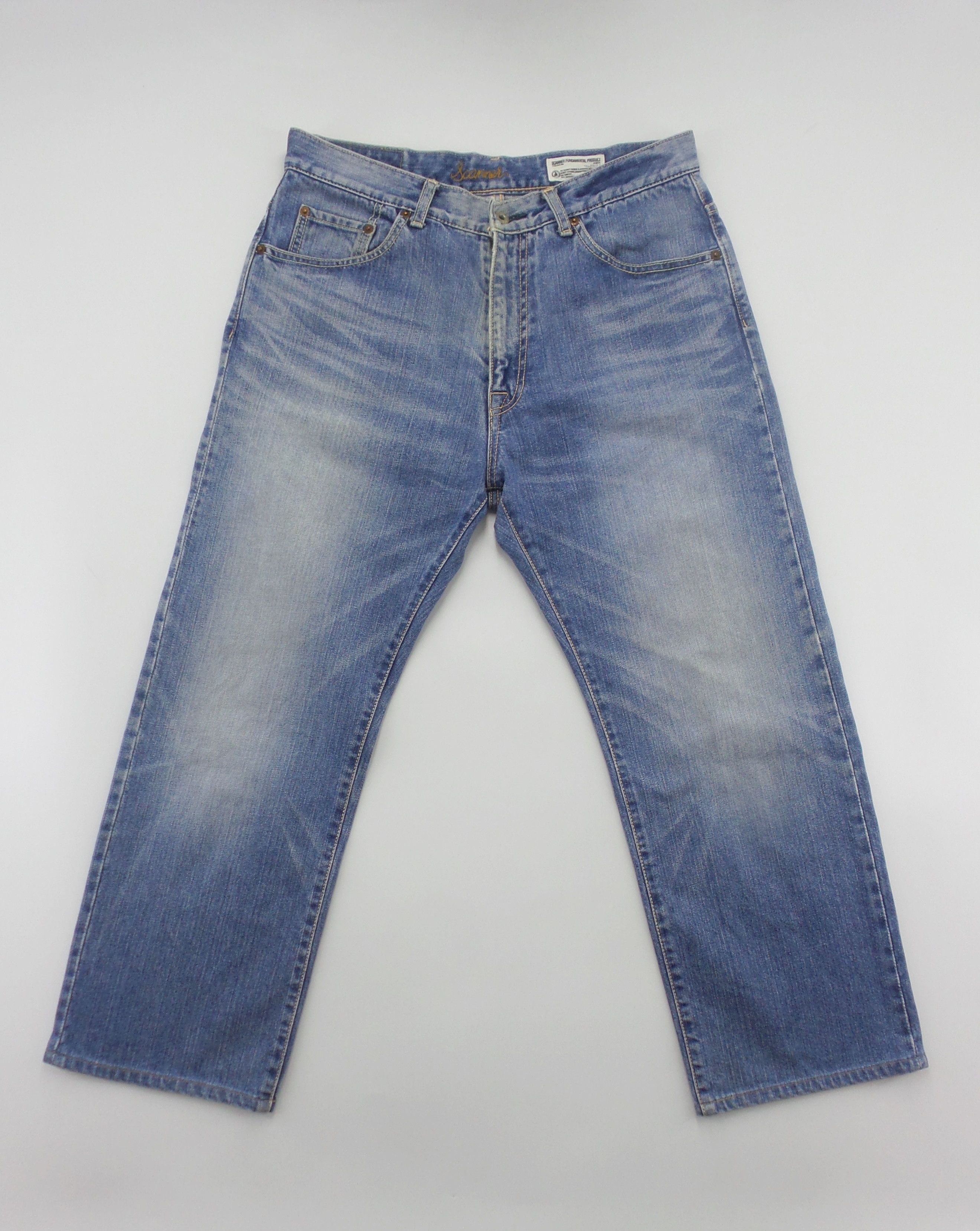 FDMTL × Japanese Brand DSTRSSD Scanner Fundamental Prdct Stonewashed Jeans W33xL37 Size US 34 / EU 50 - 1 Thumbnail