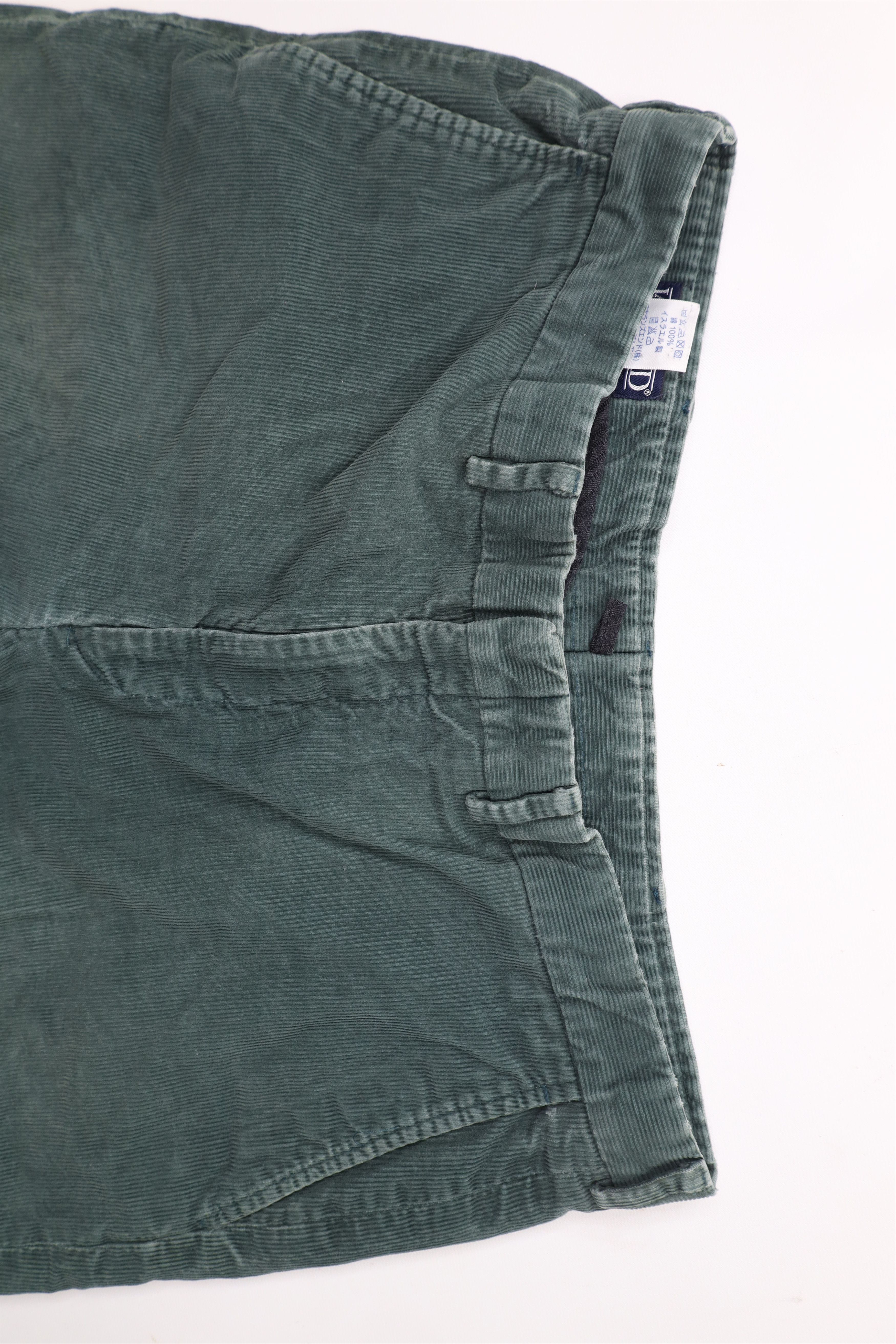 Lands' End × Vintage Vintage 90s Lands End Wide Leg Corduroy Chino Pants Green Size US 36 / EU 52 - 9 Thumbnail