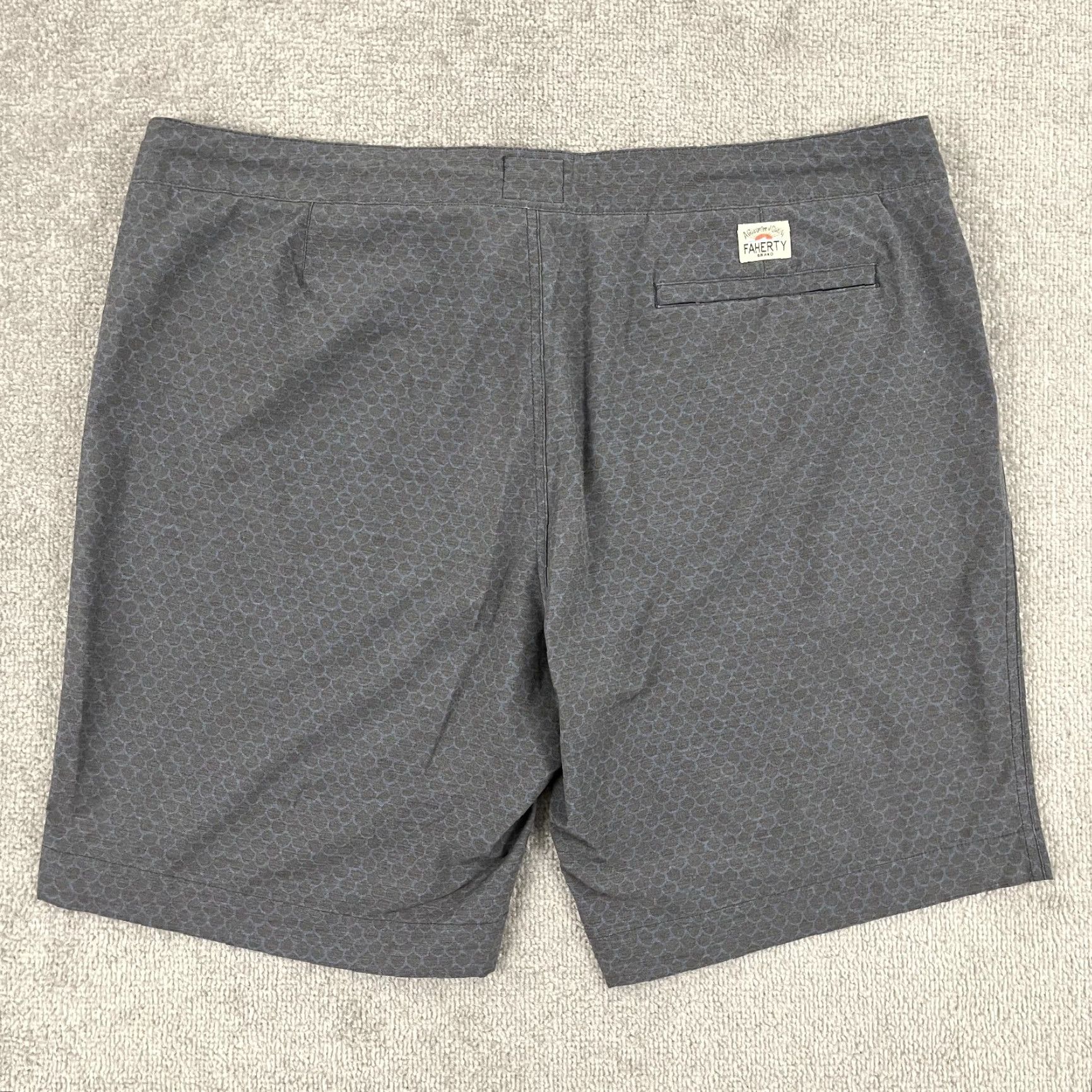 Faherty Faherty All Day Chino Shorts Mens 42 x 9" Gray Blue Scales Drawstring Casual Chino Shorts Mens 42 Size US 42 / EU 58 - 2 Thumbnail