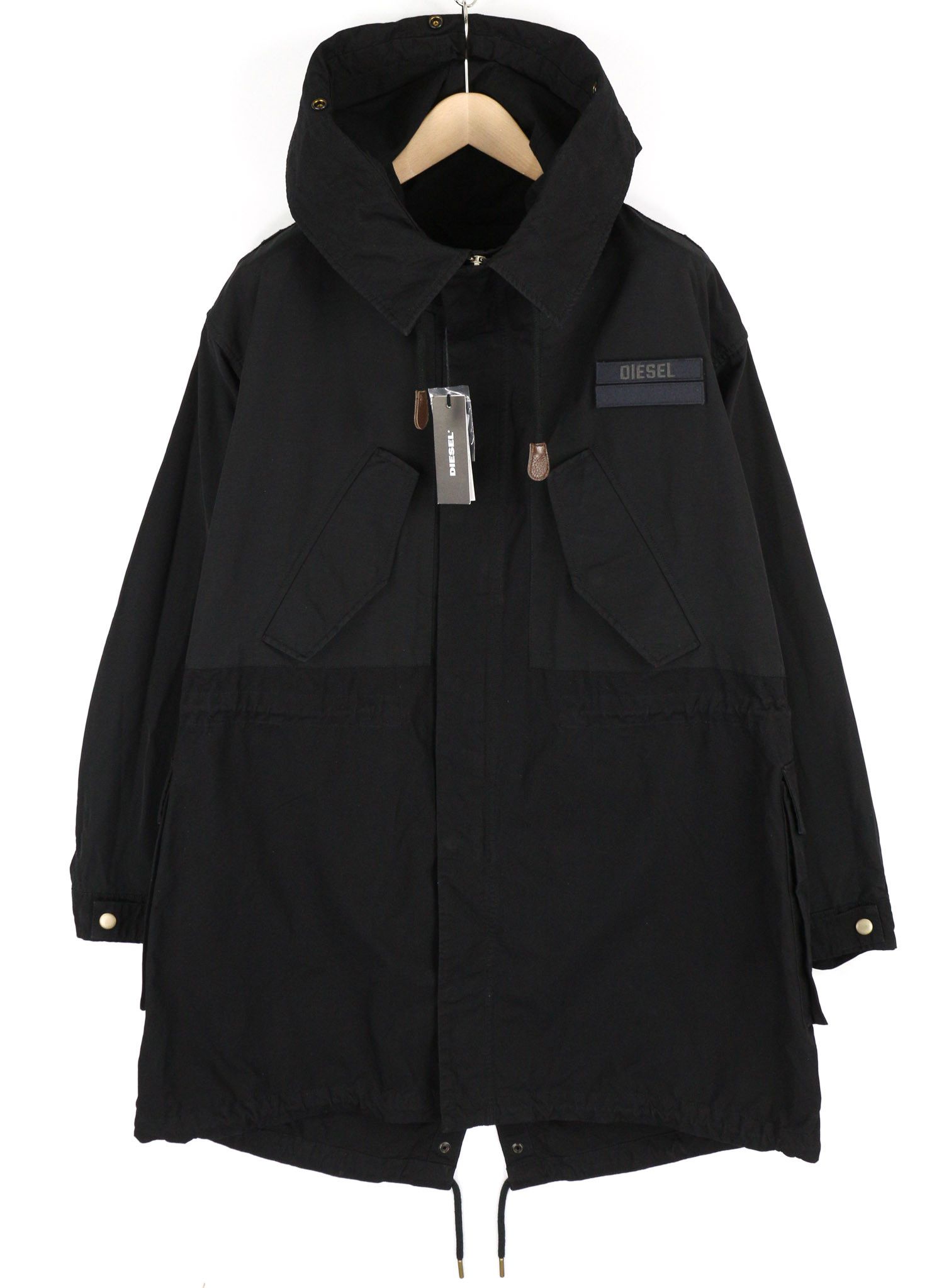 Diesel W-MILES M Black Parka Hooded Zip Logo Jacket 82062 Size US M / EU 48-50 / 2 - 1 Thumbnail