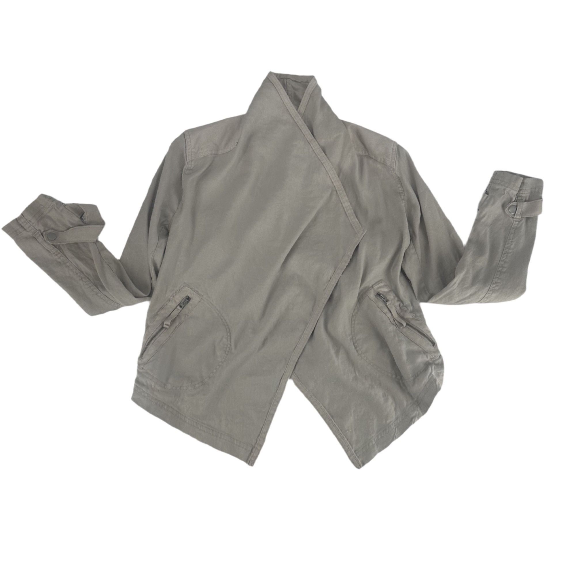 Anthropologie Anthropologie Draped Linen Utility Jacket - Gray - XS Size XS / US 0-2 / IT 36-38 - 4 Thumbnail