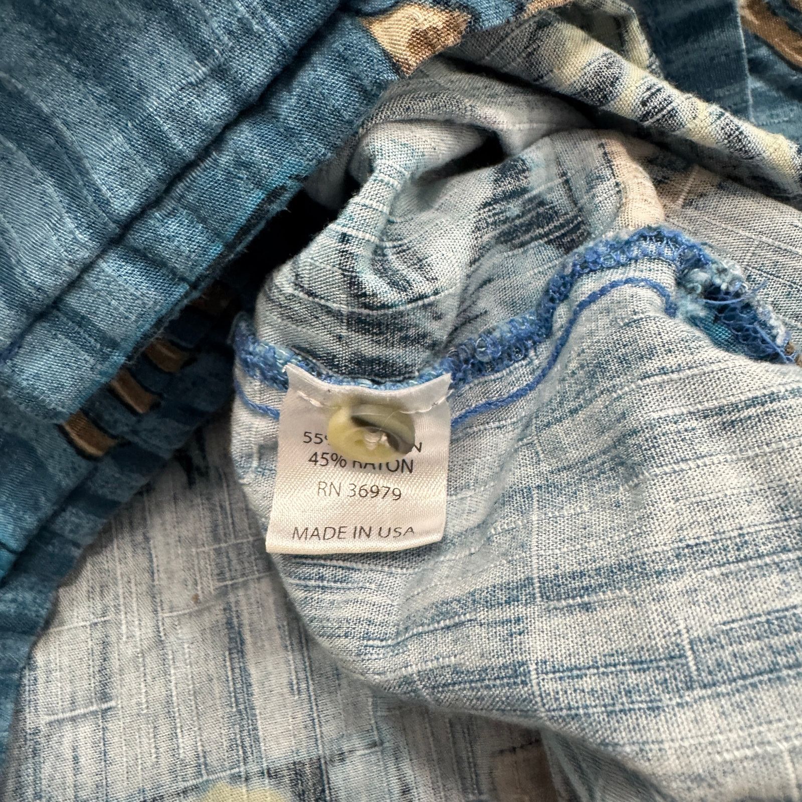 Vintage Go Barefoot Hawaiian Shirt Men's Small Blue Floral Aloha Size US S / EU 44-46 / 1 - 5 Thumbnail