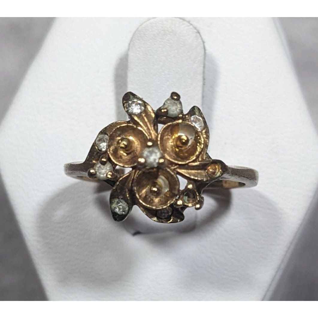 Other Vintage Elegant DAC Signed Fold Tone Floral Ring Size 8 Size ONE SIZE - 5 Thumbnail