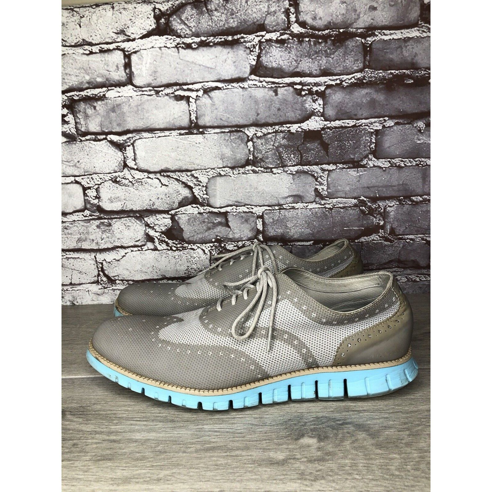 Cole Haan Cole Haan ZeroGrand Grand.OS Gray Mesh Wingtip Blue Shoes Me Size US 12 / EU 45 - 10 Thumbnail