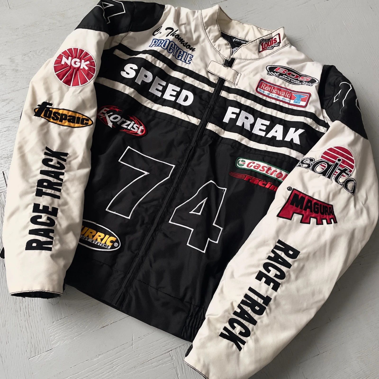 Vintage Speed Freak Motorcycle Racing Team Short Jacket Size US L / EU 52-54 / 3 - 6 Thumbnail