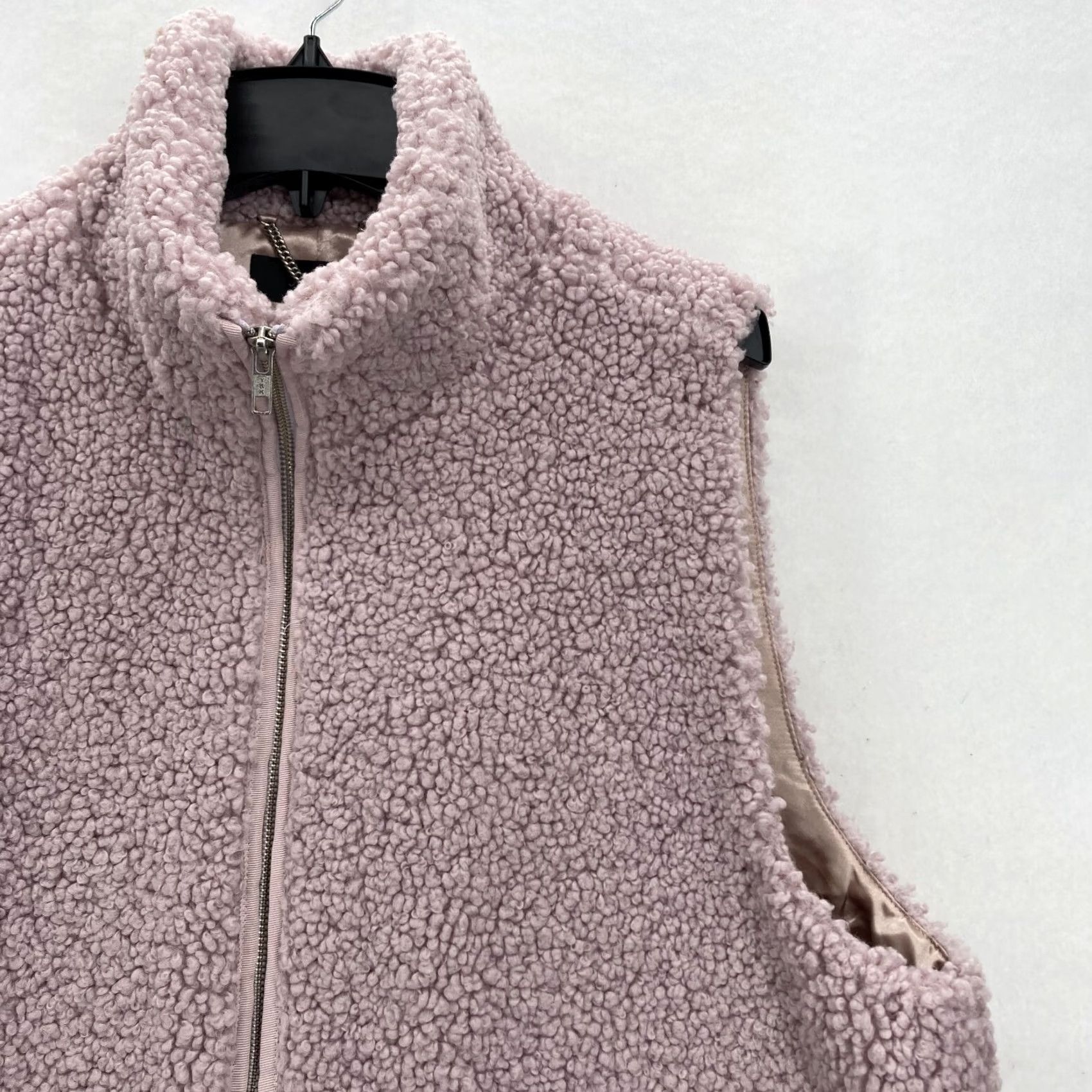 J.Crew J.Crew Teddy Sherpa Vest Women's 2XL Pink Full Zip Mock Neck Preppy Shirt Vest to Sherpa Vest Faux Fur | Pink | J.CREW Size XXL / US 16-18 / IT 52-54 - 2 Thumbnail