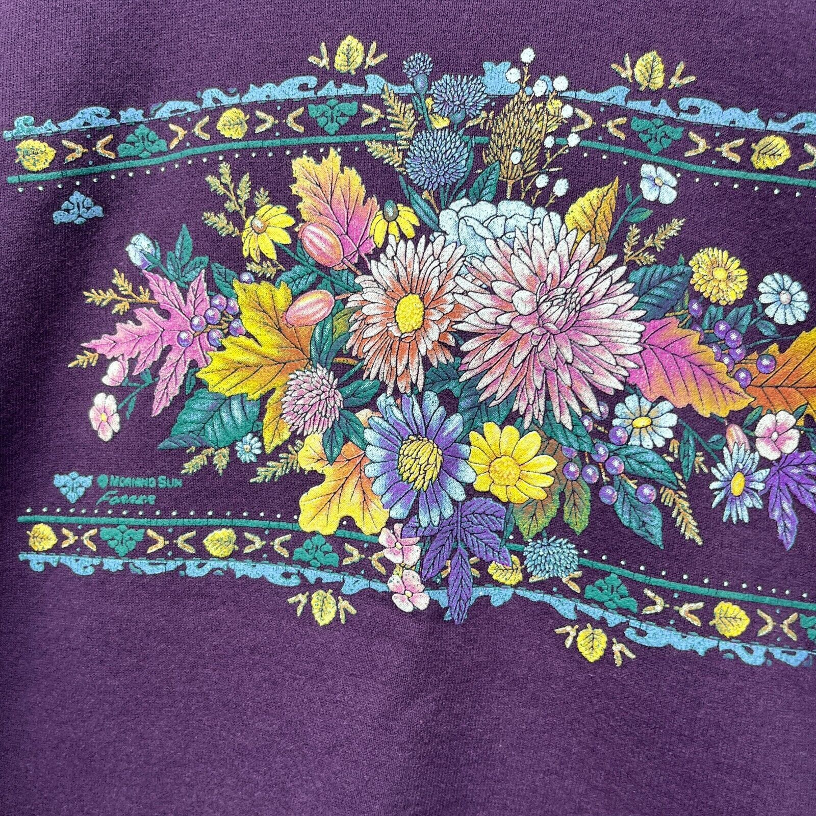 Vintage Vintage 90s Flowers Grandma Morning Sun Sweatshirt USA Large Size US L / EU 52-54 / 3 - 5 Thumbnail