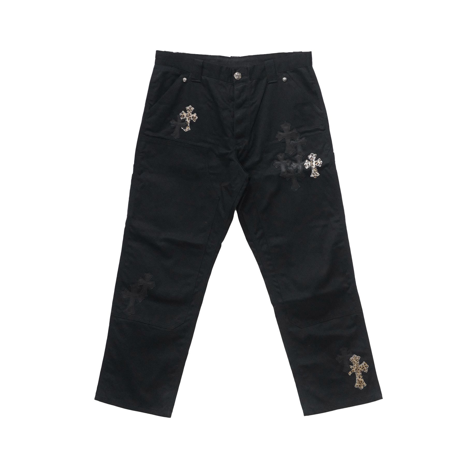 Chrome Hearts Chrome Hearts Leopard Black Cross Leather Patch Jeans Size US 36 / EU 52 - 1 Thumbnail