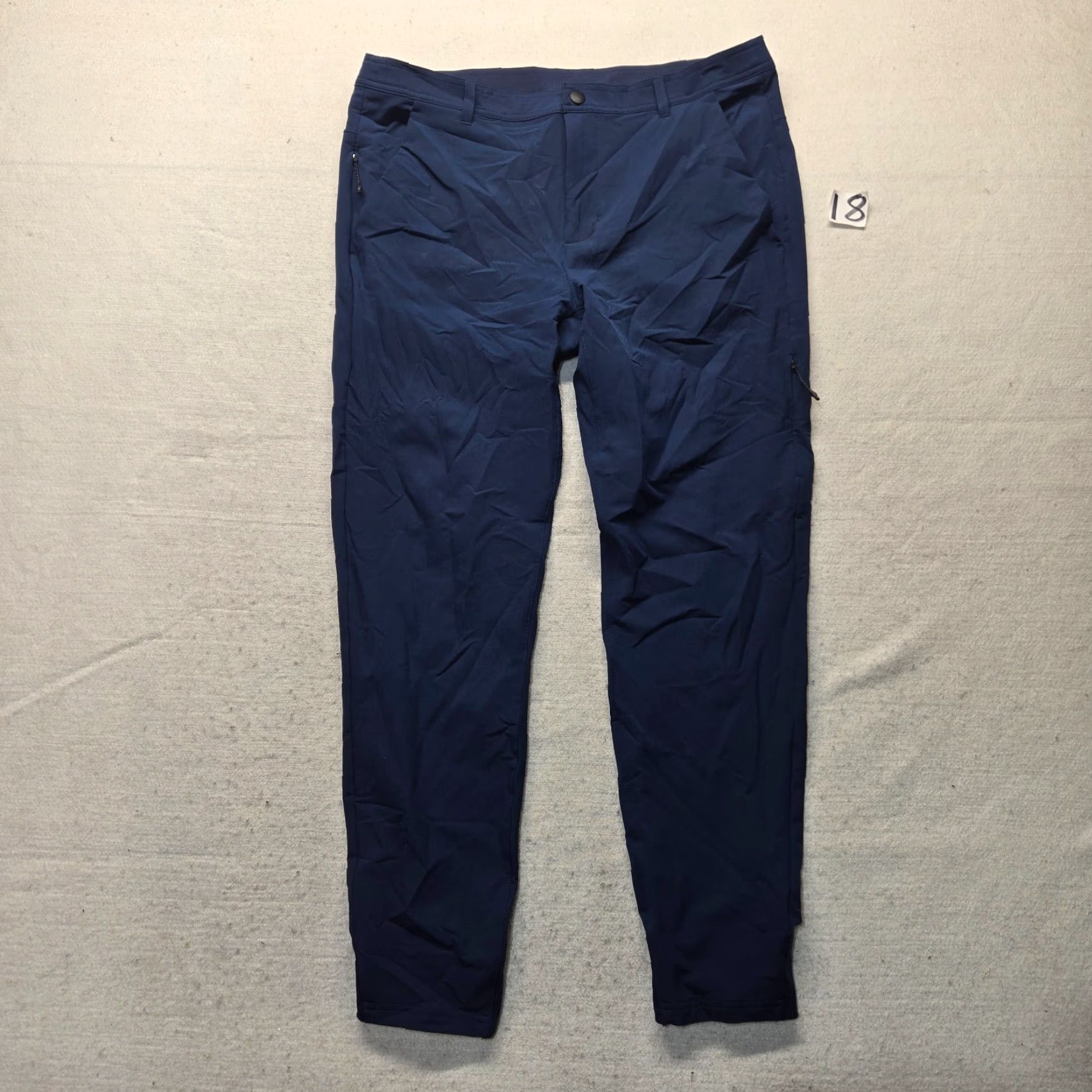 Vintage Russell Pants Adult M Blue 100% Polyester double knit Chino Slacks Zip Pocket Womens Size 32" / US 10 / IT 46 - 2 Thumbnail