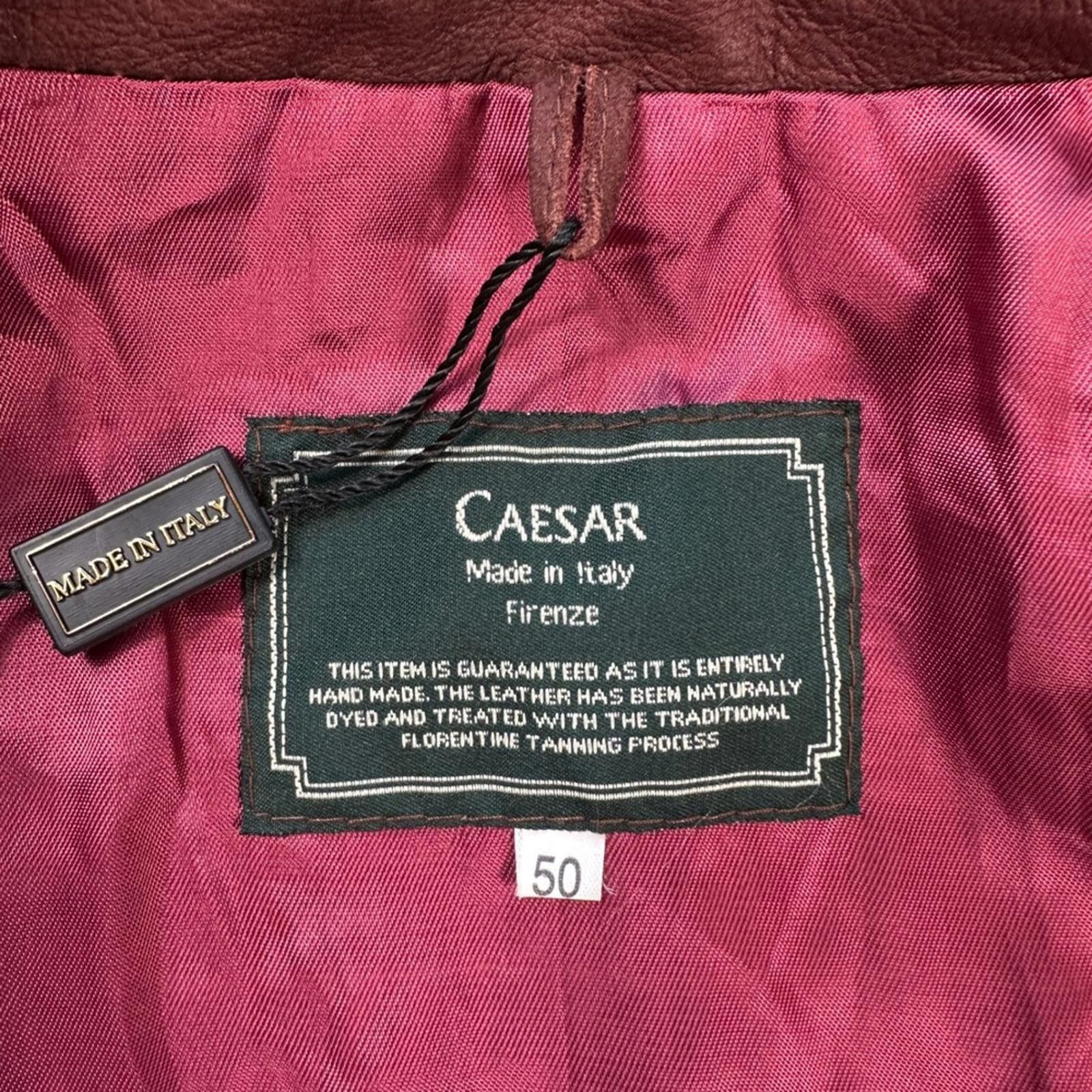 Cesare Attolini CAESAR Made in Italy Vera Pelle Leather Jacket Women 50 Brow Size XL / US 12-14 / IT 48-50 - 5 Thumbnail