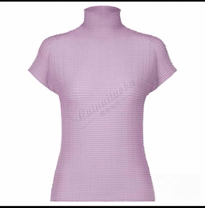 Other Issey Miyake Purple main line high-neck Waffle T-shirt Size XS / US 0-2 / IT 36-38 - 1 Thumbnail