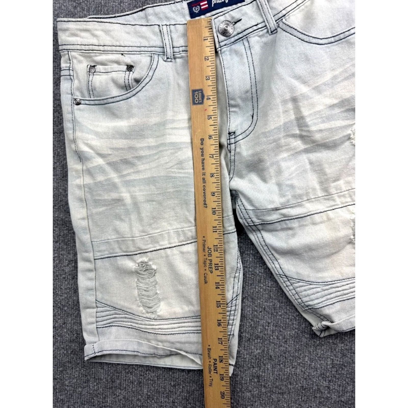 Phat Farm Phat Farm Jean Shorts Men's 31 Light Blue Distressed Skinny Fit Bermuda Denim 5-Pocket Casual Vintage Y2K Mens Size US 31 - 5 Thumbnail