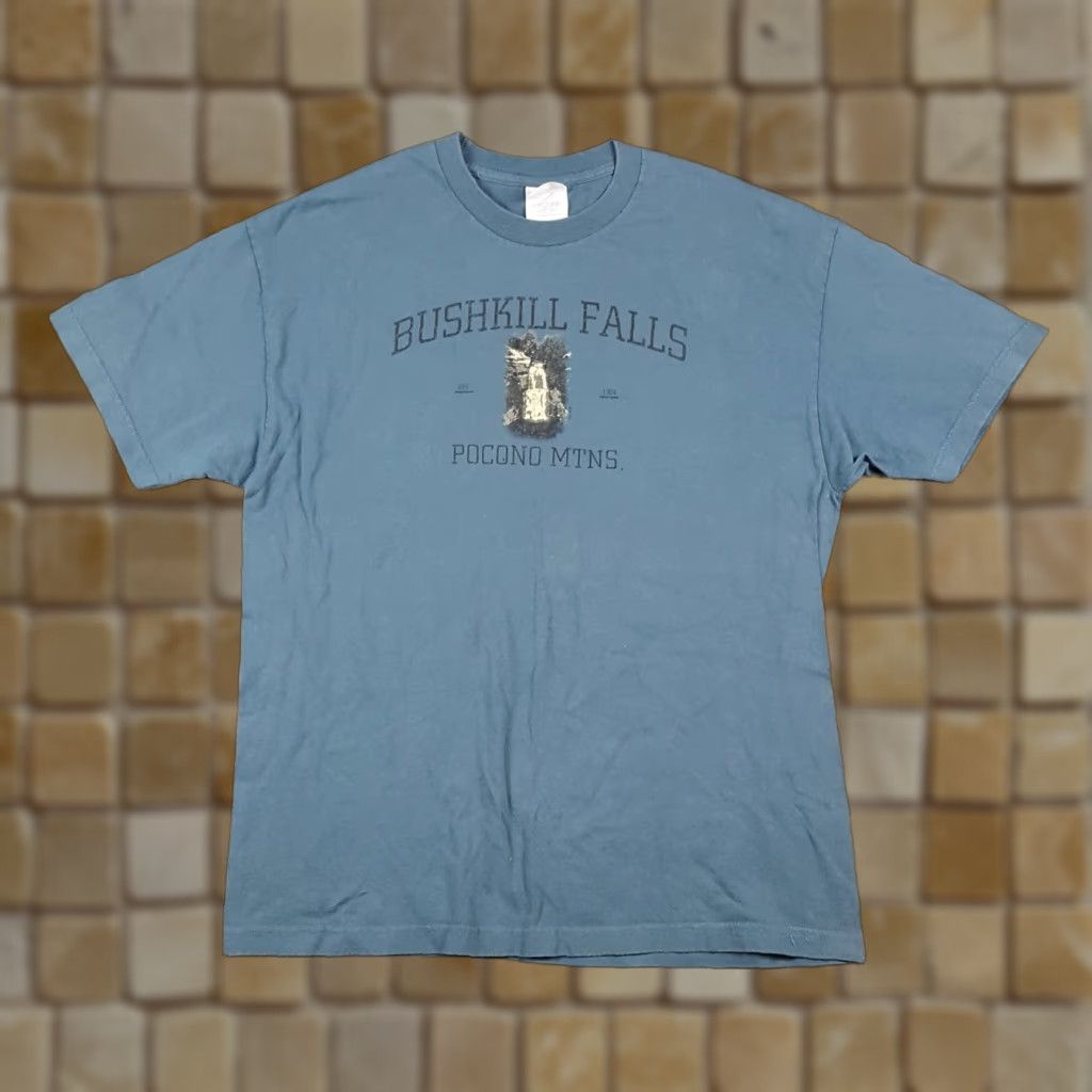 Etro VINTAGE 90s Bushkill Falls Pocono Mountains Outdoor Nature Men's XL T-Shirt Blue Cotton Retro Y2K Size US XL / EU 56 / 4 - 1 Thumbnail