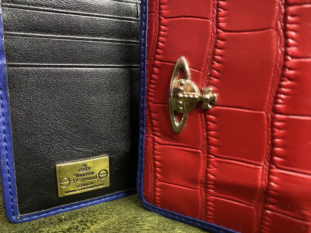 Designer × Vivienne Westwood Vivienne Westwood Embossed Crocodile Red Clasp Wallet Size ONE SIZE - 10 Thumbnail