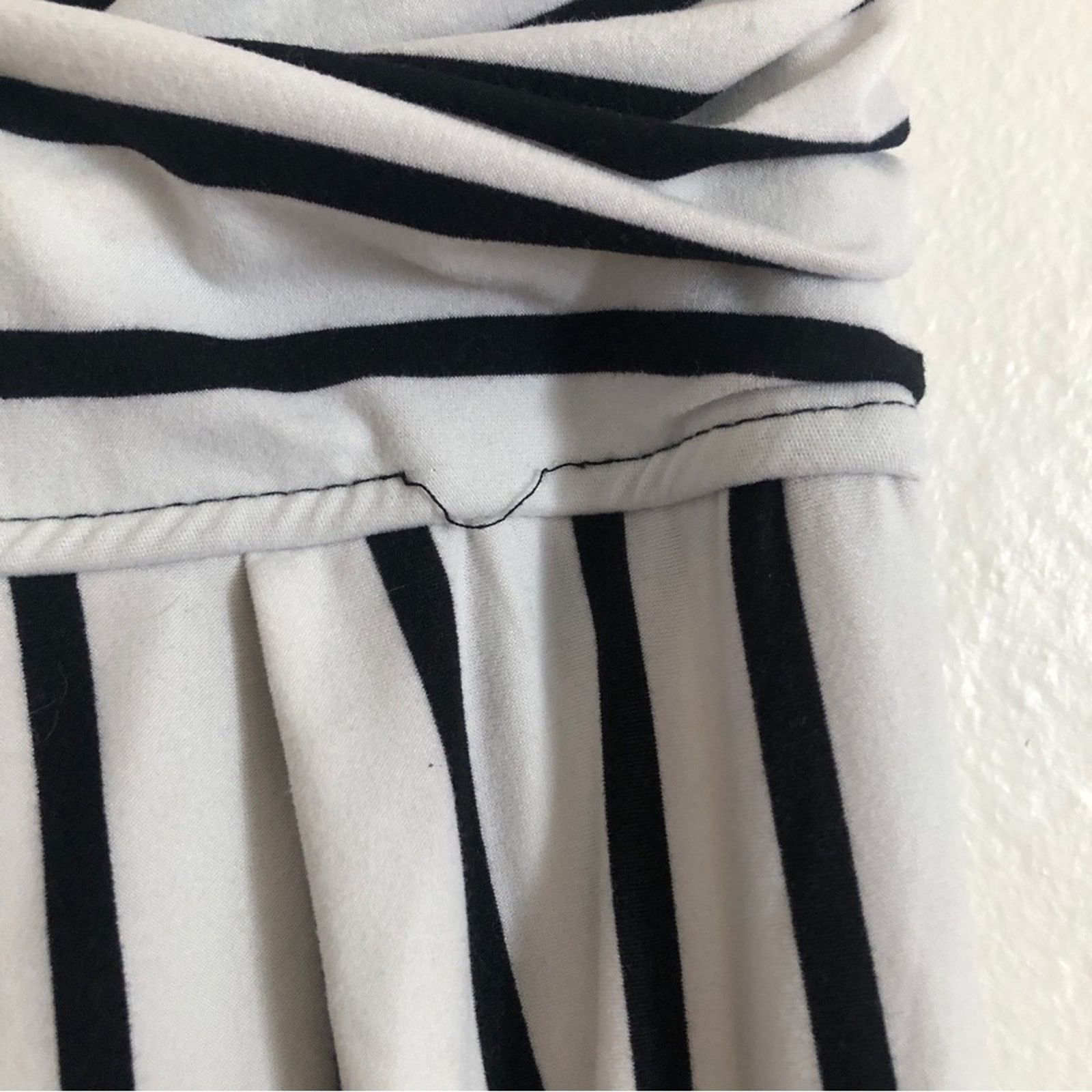 Other J For Justify Strapless Black White Stripe Wide Leg Jumpsuit Size 30" / US 8 / IT 44 - 9 Thumbnail