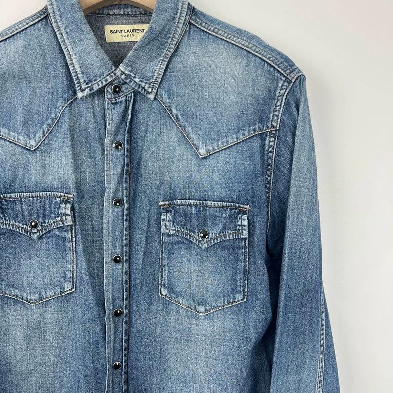 Yves Saint Laurent saint LaurentSnap button old denim shirt 2503-Nextarrow Size US S / EU 44-46 / 1 - 5 Thumbnail