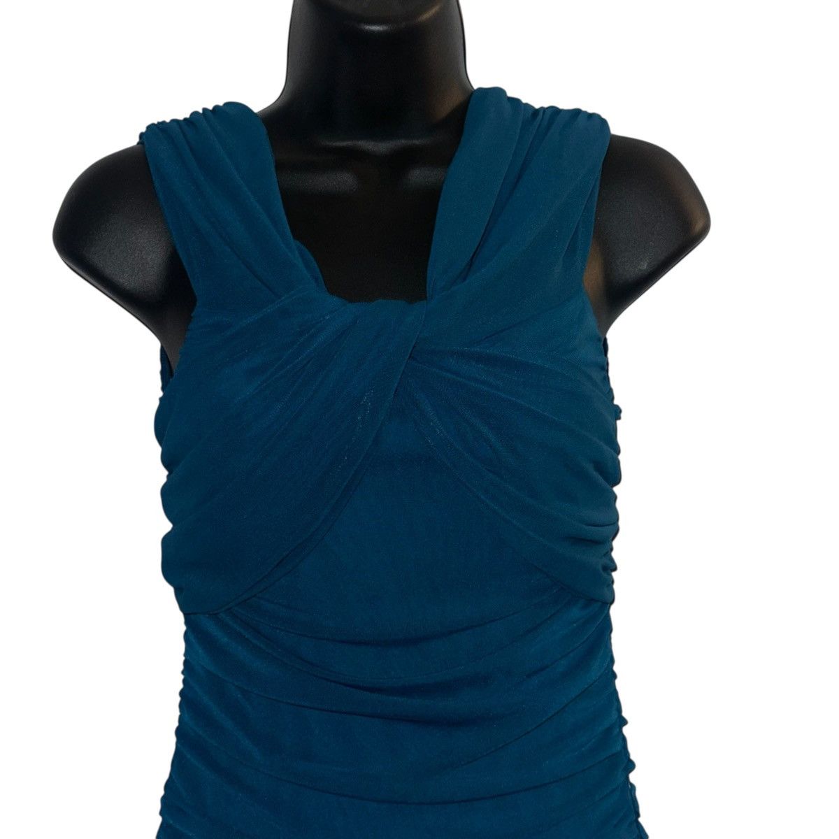 Lulus Lulus Alluring Nights Teal Ruched Off Shoulder Bodycon Dress Size S / US 4 / IT 40 - 7 Thumbnail