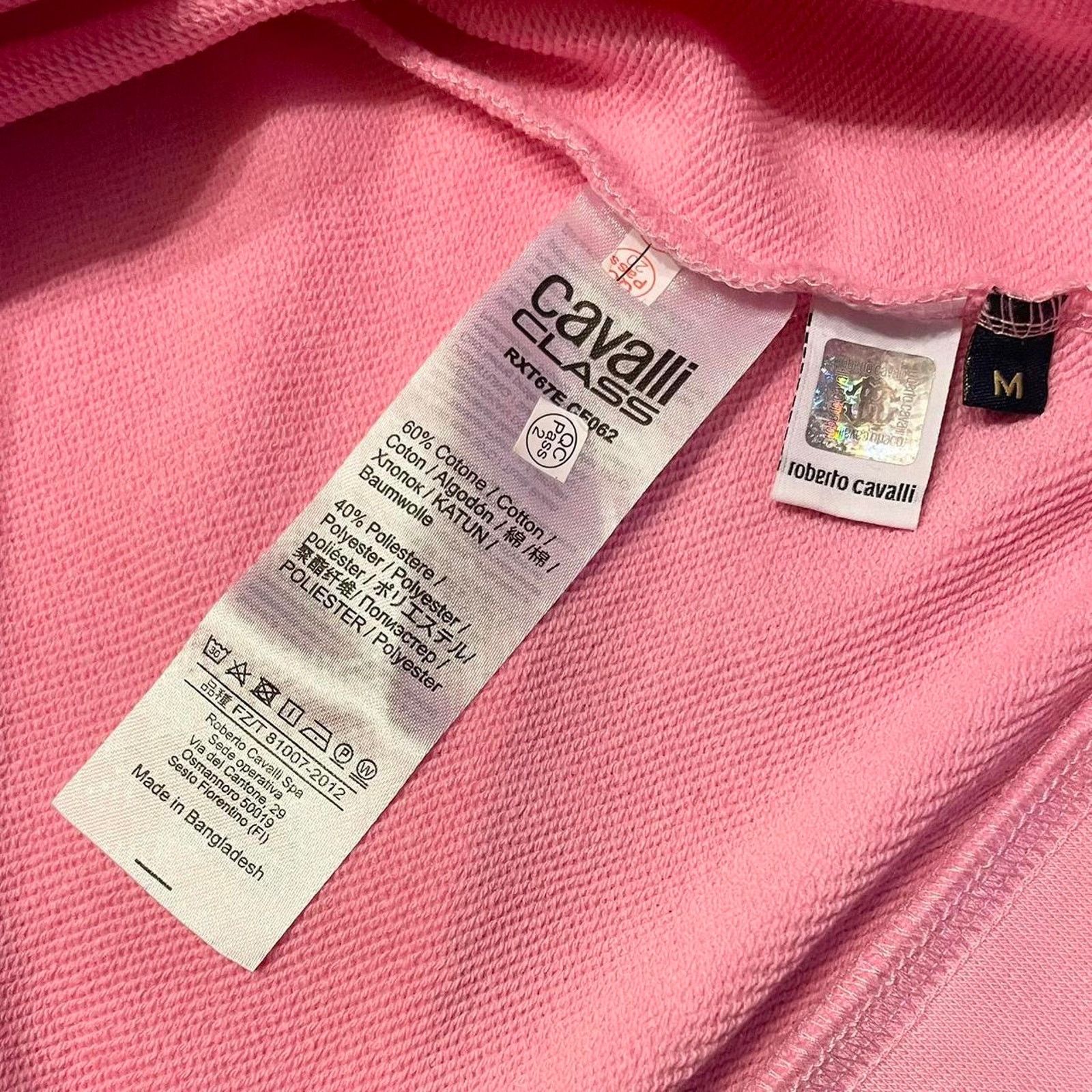 Roberto Cavalli NWT Roberto Cavalli Class pink long crewneck sweatshirt Size M / US 6-8 / IT 42-44 - 8 Thumbnail