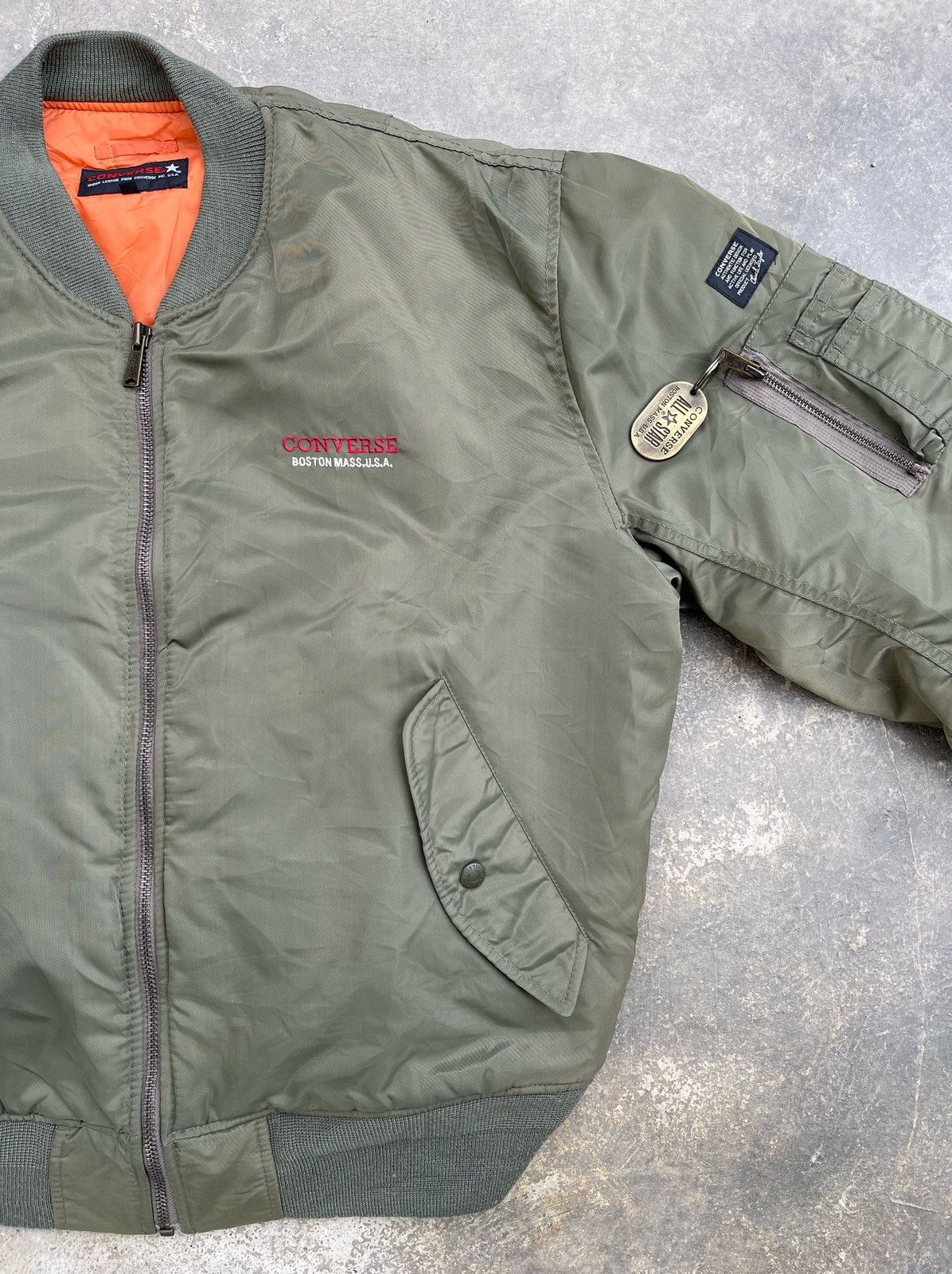 Converse 🔥Vintage Converse Ma-1 Flight Bomber Jacket Size US L / EU 52-54 / 3 - 10 Thumbnail