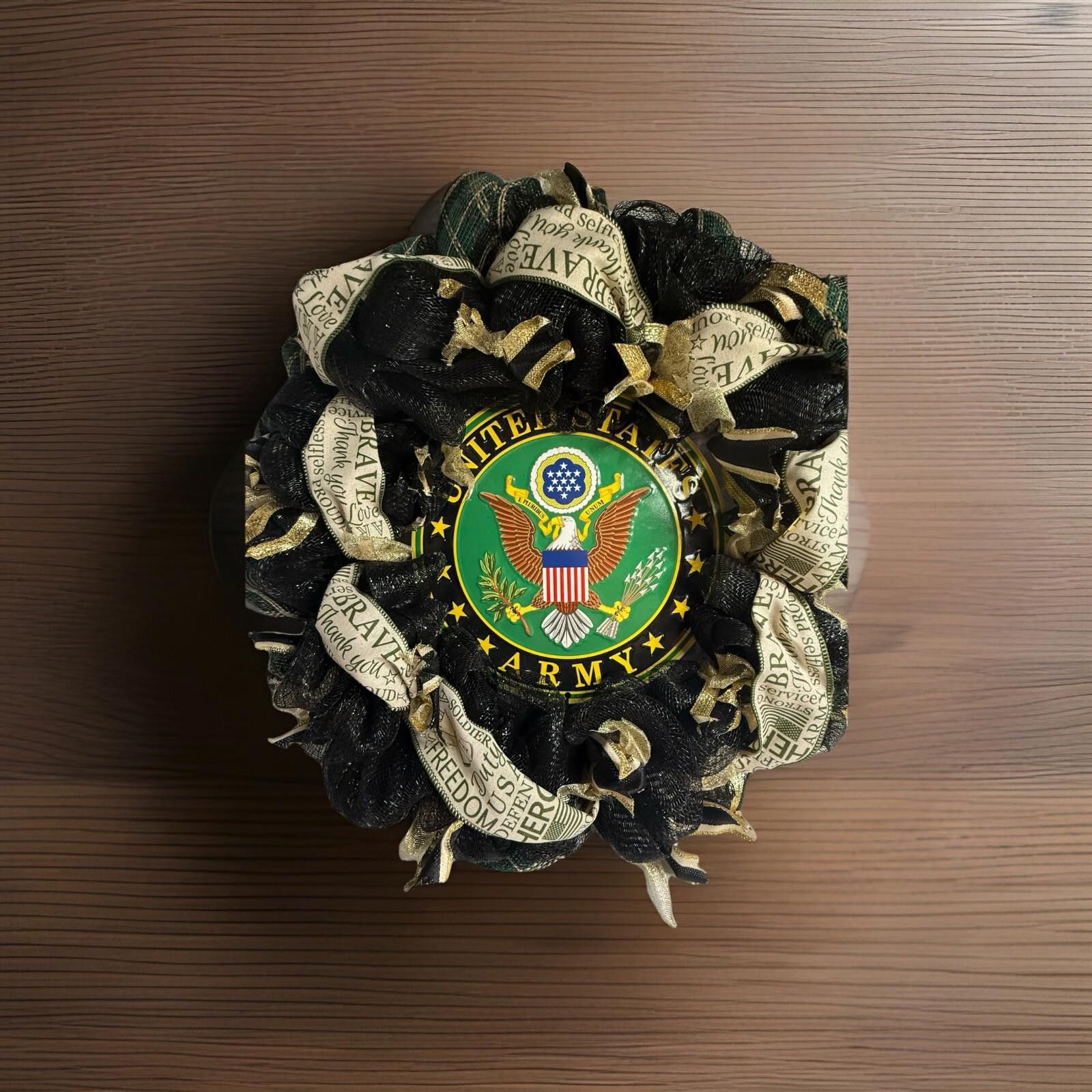 Handmade Officially Licensed ARMY Veteran Eagle Patriotic MetalWreath Size ONE SIZE - 3 Thumbnail