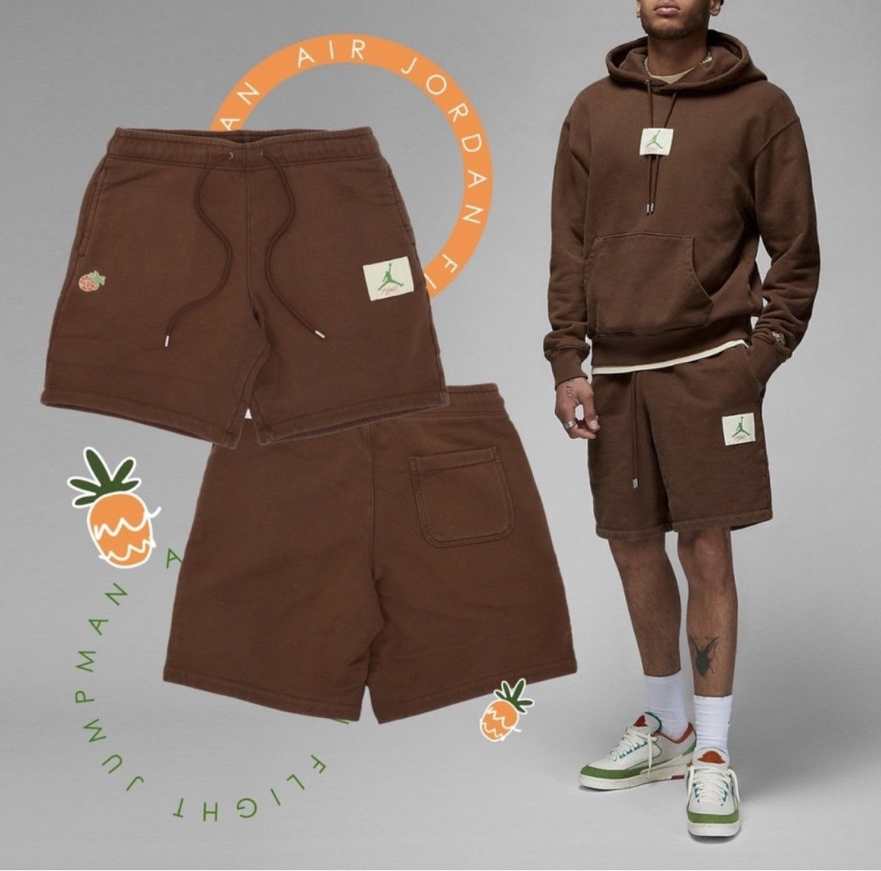 Nike Air Jordan x TITAN Brown Shorts Size US 36 / EU 52 - 3 Thumbnail