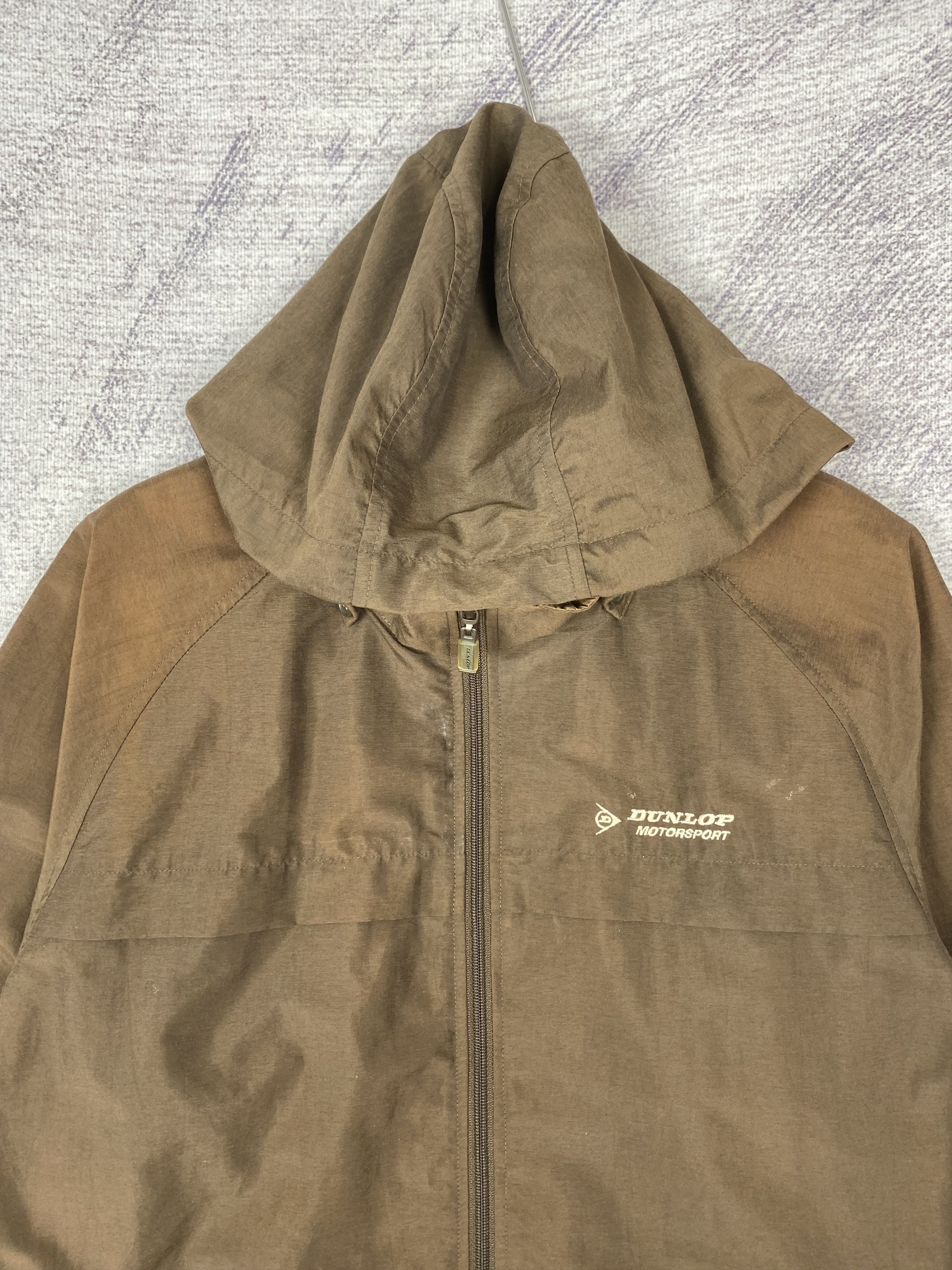 Dunlop Vintage Dunlop Motorsport Brown Hooded Light Jacket - Size L Size US L / EU 52-54 / 3 - 2 Thumbnail