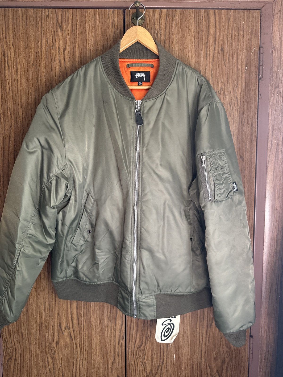 Stussy Stussy x CDG MA-1 Olive Bomber Jacket | Grailed