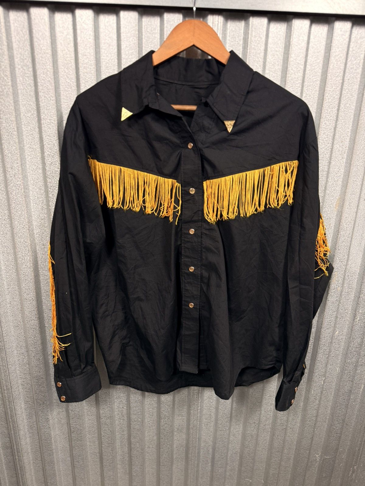 Other Insane Vintage Western Fringe Pearl Snap Button Cowboy Shirt Size US M / EU 48-50 / 2 - 8 Thumbnail