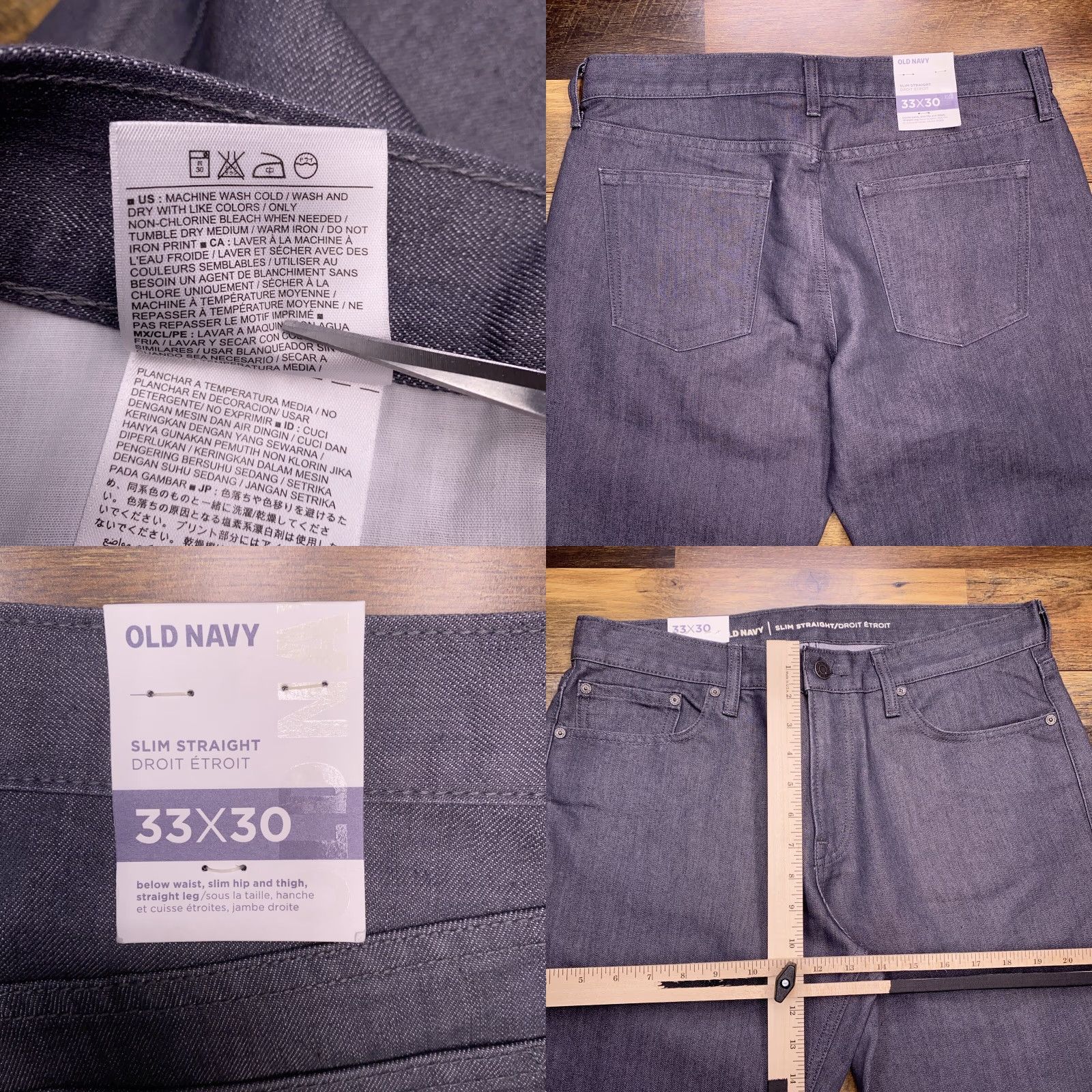 Old Navy Old Navy Jeans Slim Straight Men 33x30 Gray Denim 5-Pocket City Size US 33 - 8 Thumbnail