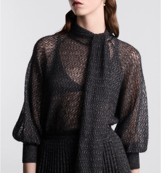 Dior o1w1db10925 444S38 Ascot Sweater in Black Size S / US 4 / IT 40 - 6 Thumbnail