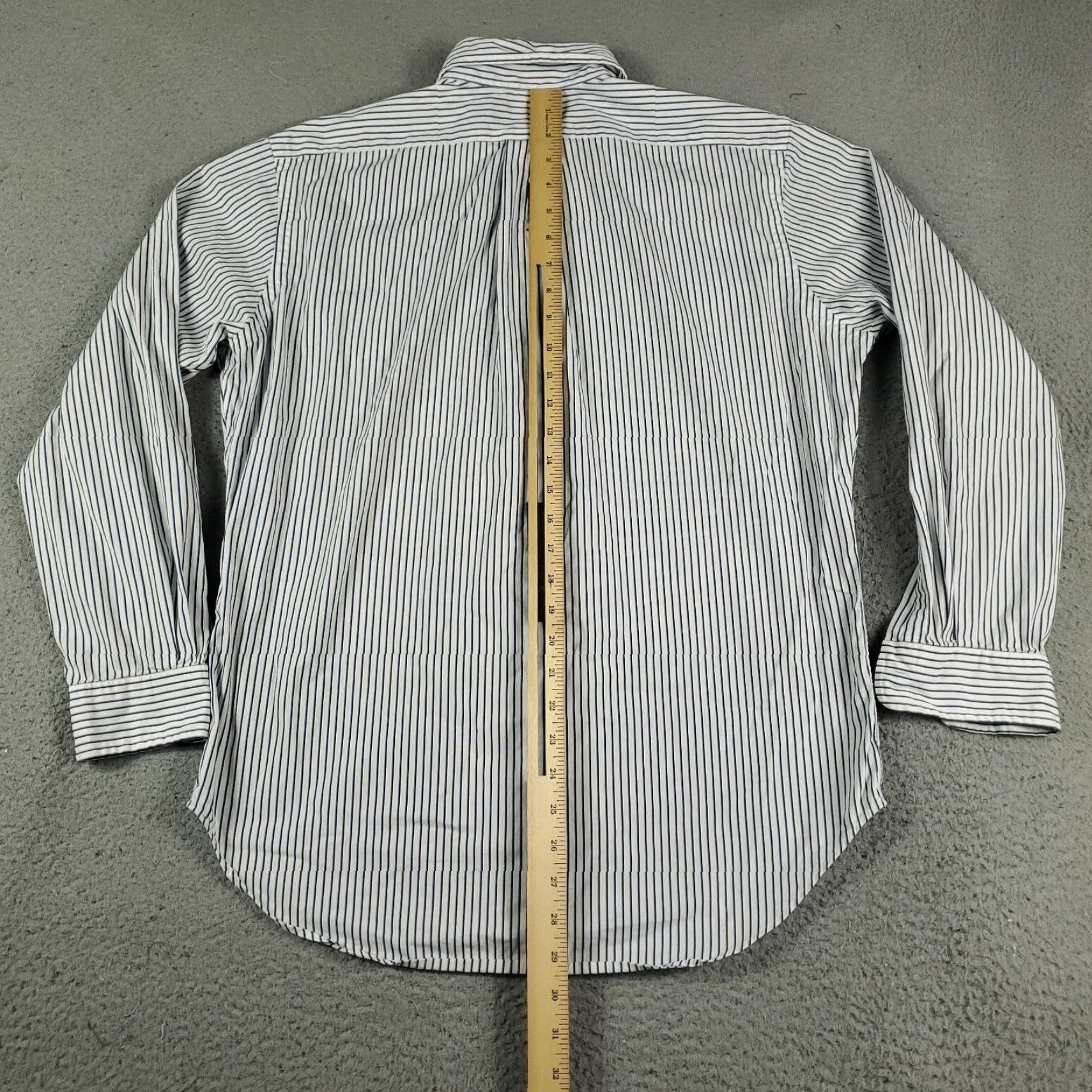 Ralph Lauren VINTAGE Ralph Lauren Dress Shirt Mens 15.5 Long Sleeve Blue White Striped Button-Down Business Casual Formal Size 40R - 4 Thumbnail
