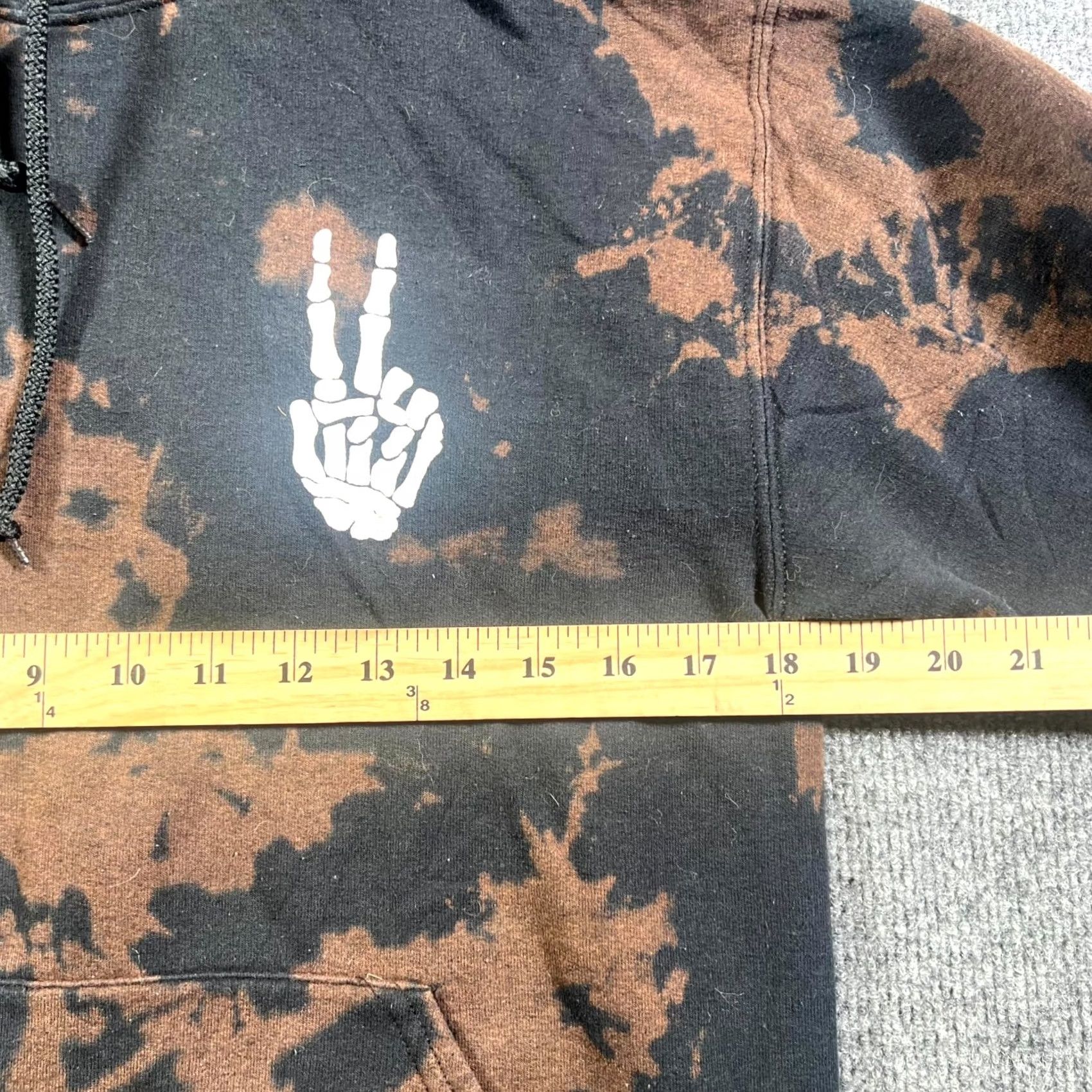 CO Artist Union Hoodie Men S Black Brown Tie Dye Skeleton Peace Graphic Shirt Size US S / EU 44-46 / 1 - 3 Thumbnail