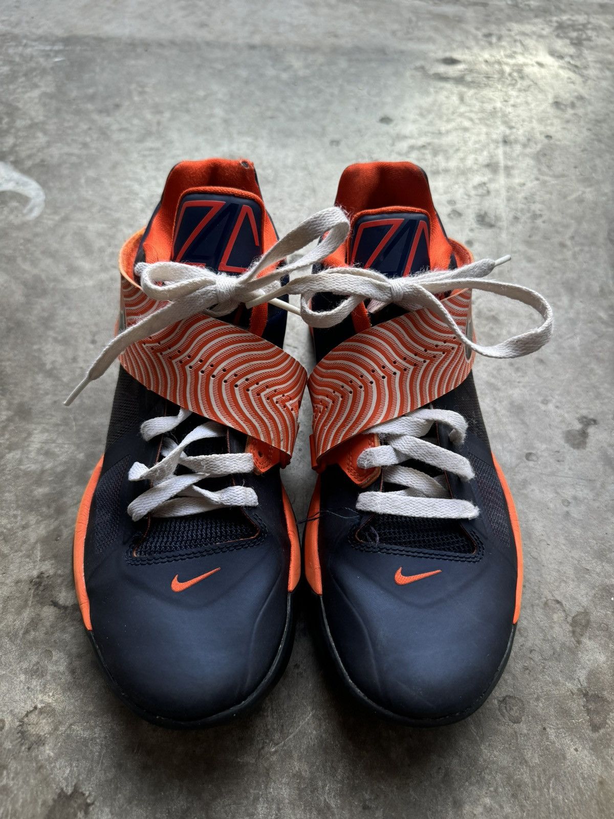 Nike Custom Nike ID KD 4 Customs w/ Dragon Orange and Navy Size US 8.5 / EU 41-42 - 4 Thumbnail