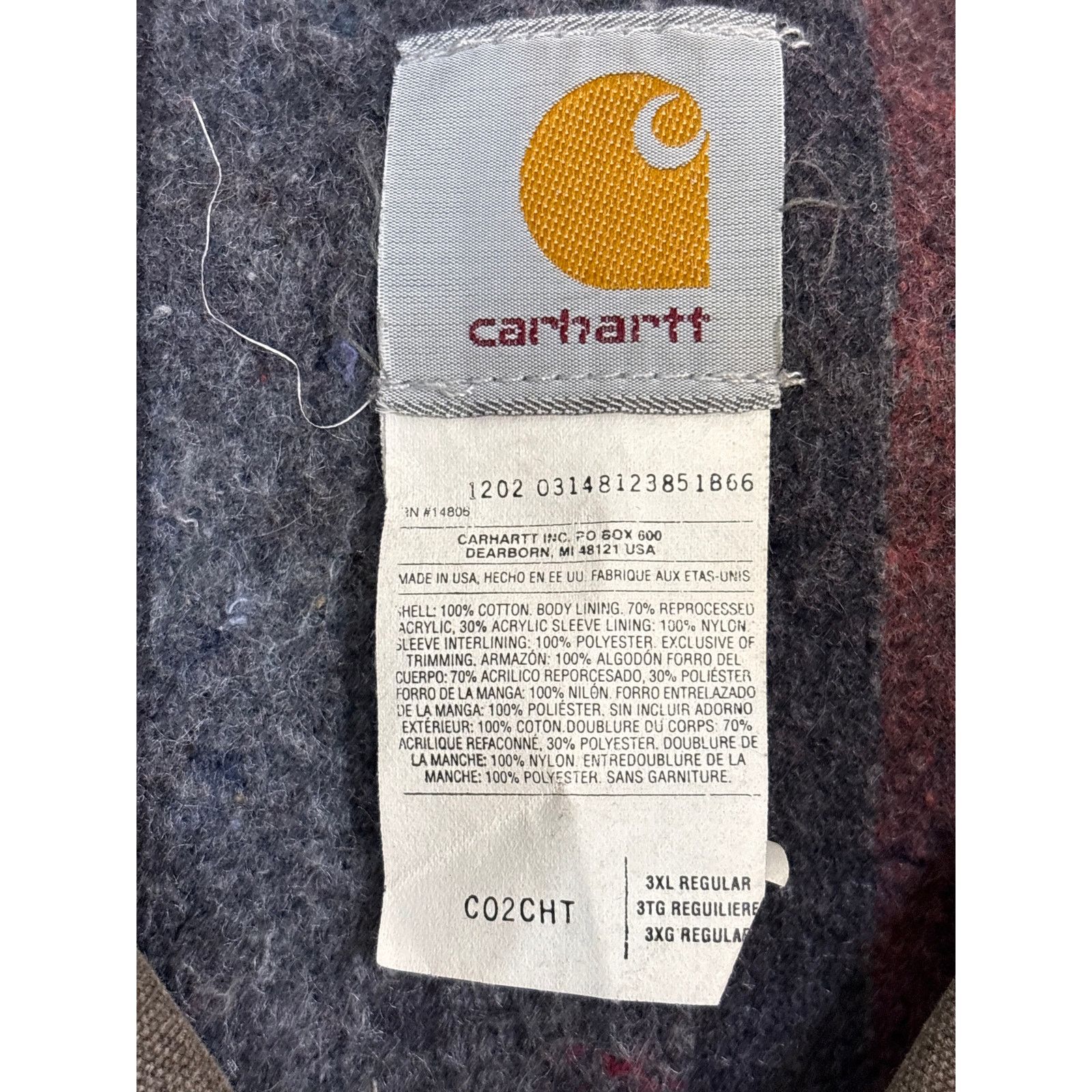 Carhartt Y2K Carhartt C02CHT jacket faded brown duck canvas blanket Size US XXL / EU 58 / 5 - 3 Thumbnail
