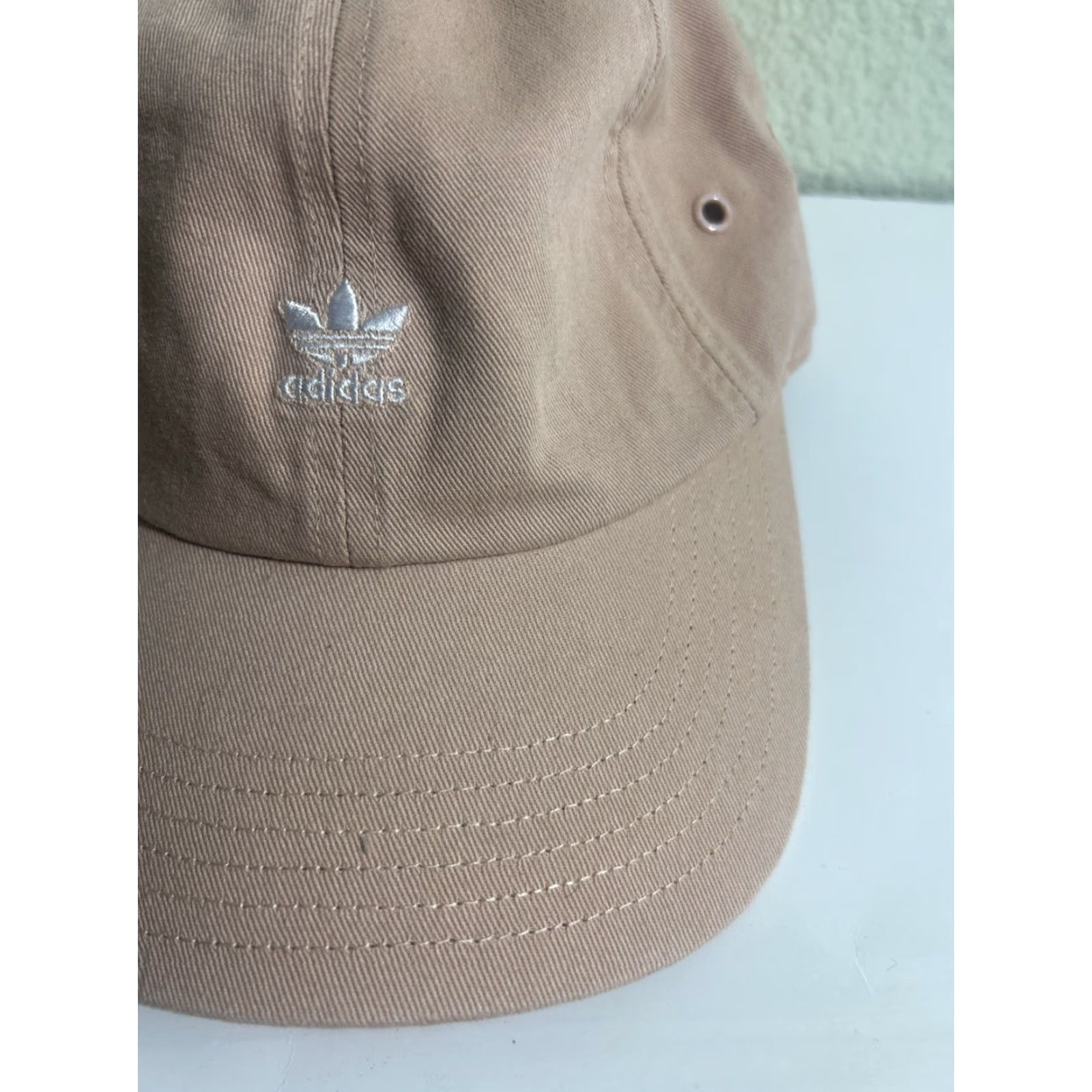 Adidas Adidas Originals Women's Pearl Pink Relaxed Mini Logo Adjustable Baseball Cap | Pink Knit Cotton Adjustable Adults Womens Cap Size ONE SIZE - 4 Thumbnail
