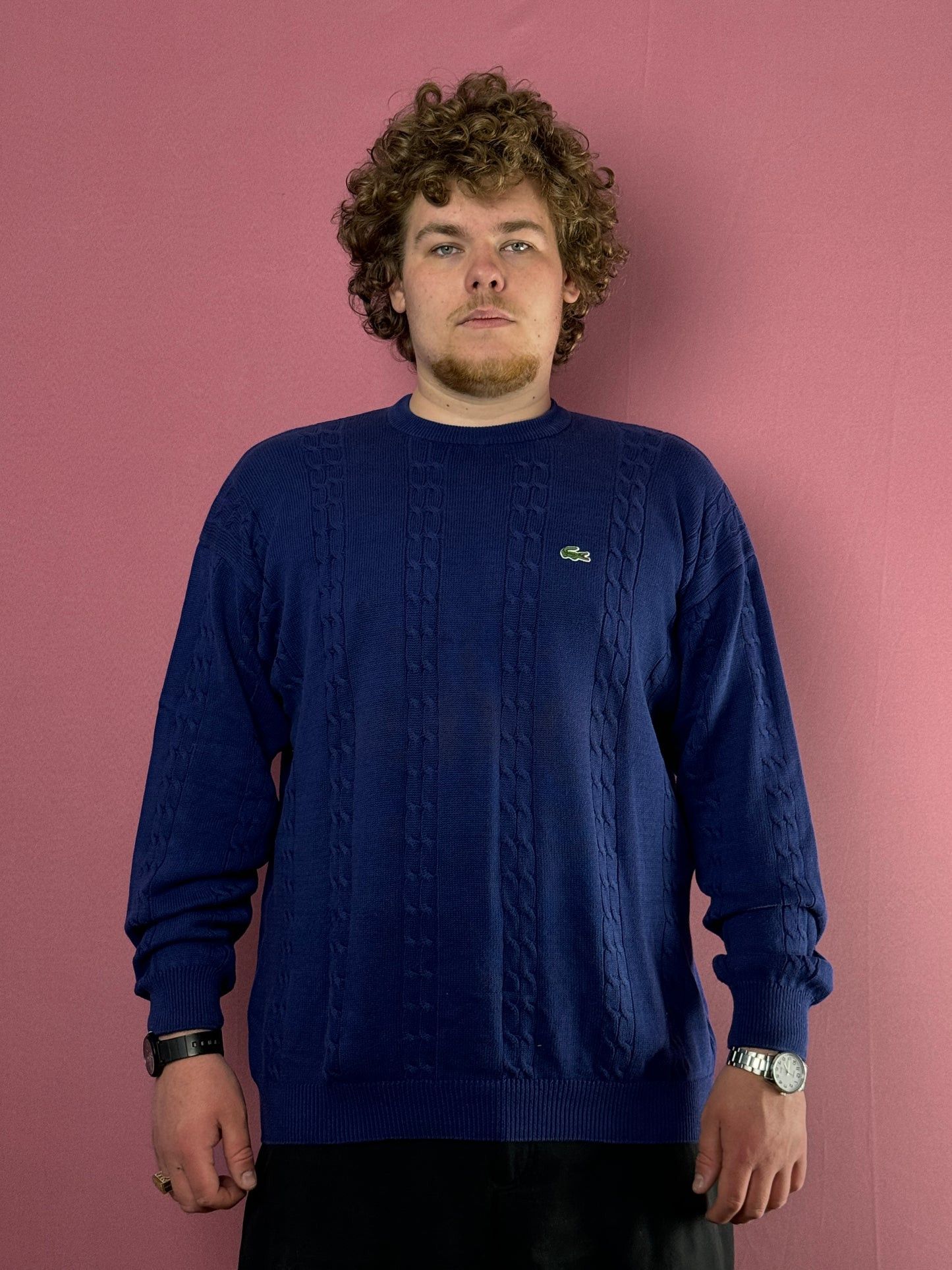Lacoste Lacoste Vintage Men's Cable Knit Sweater - XXXL Size US XXL / EU 58 / 5 - 2 Thumbnail