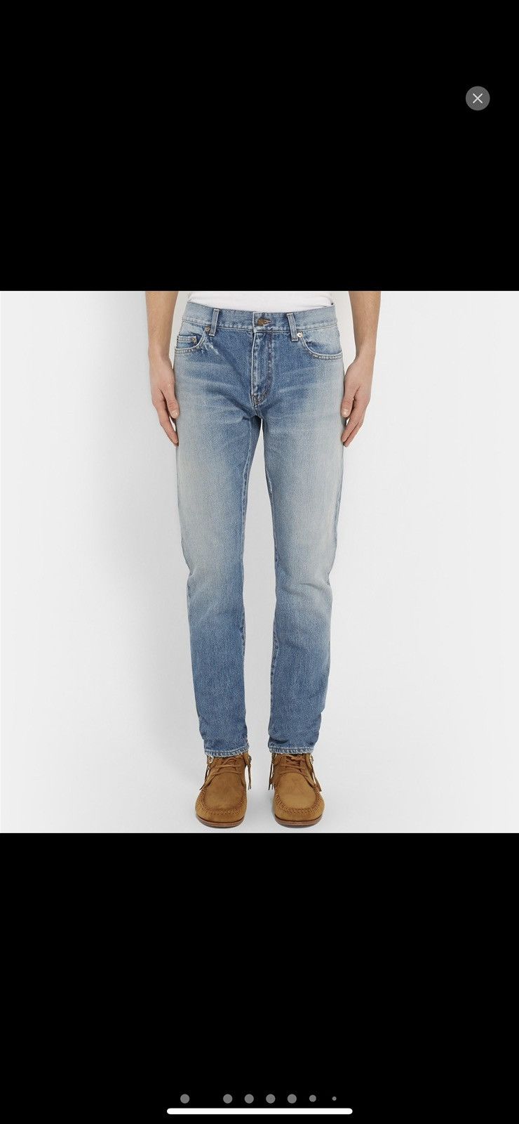 Saint Laurent Paris Hedi Slimane SLP D02 Fit Blue Faded Wash Denim Jeans Size US 31 - 6 Thumbnail